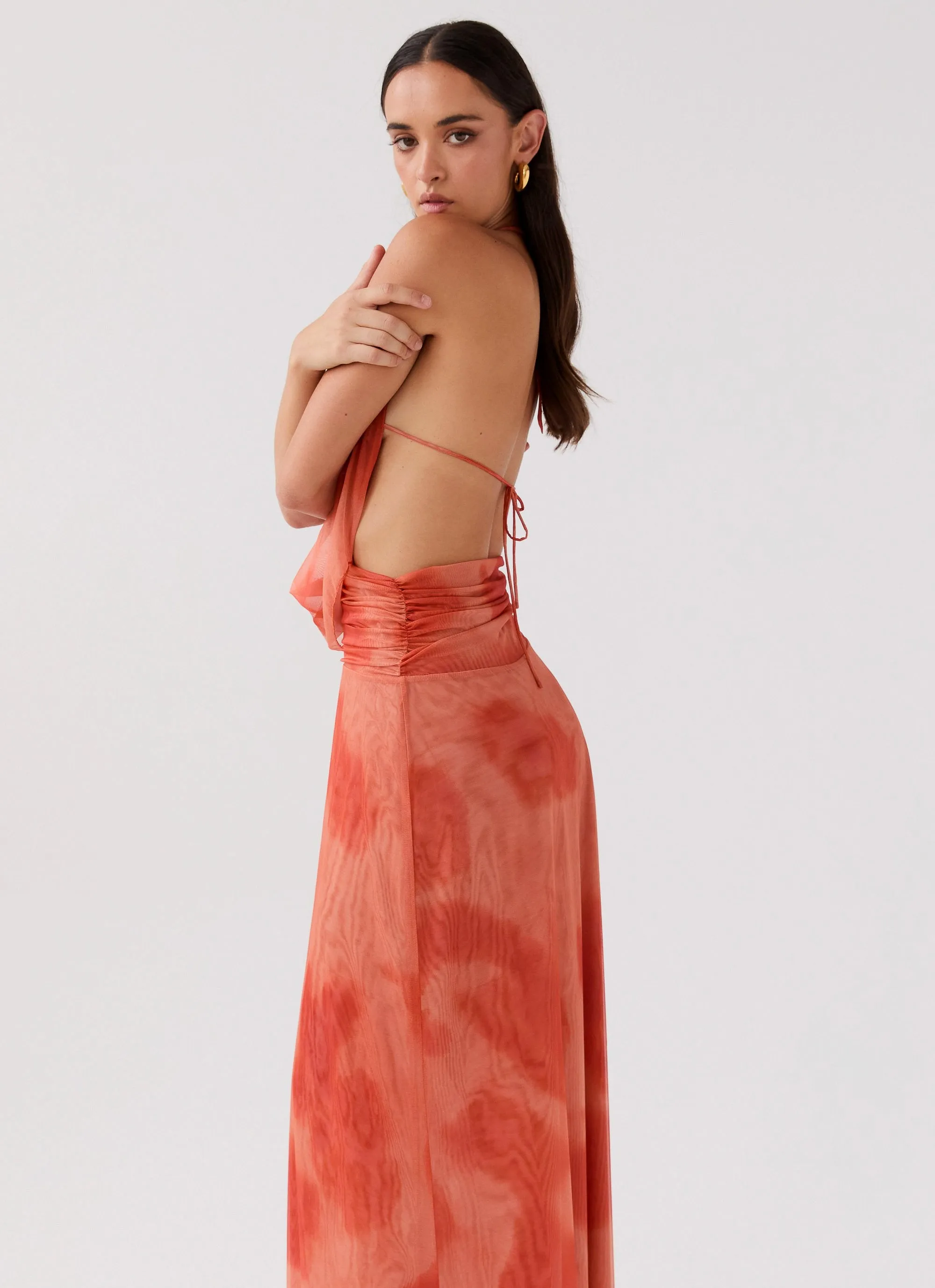 Elysia Chiffon Maxi Dress - Fiery Fusion sold by Peppermayo product image thumbnail 5