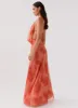Elysia Chiffon Maxi Dress - Fiery Fusion sold by Peppermayo