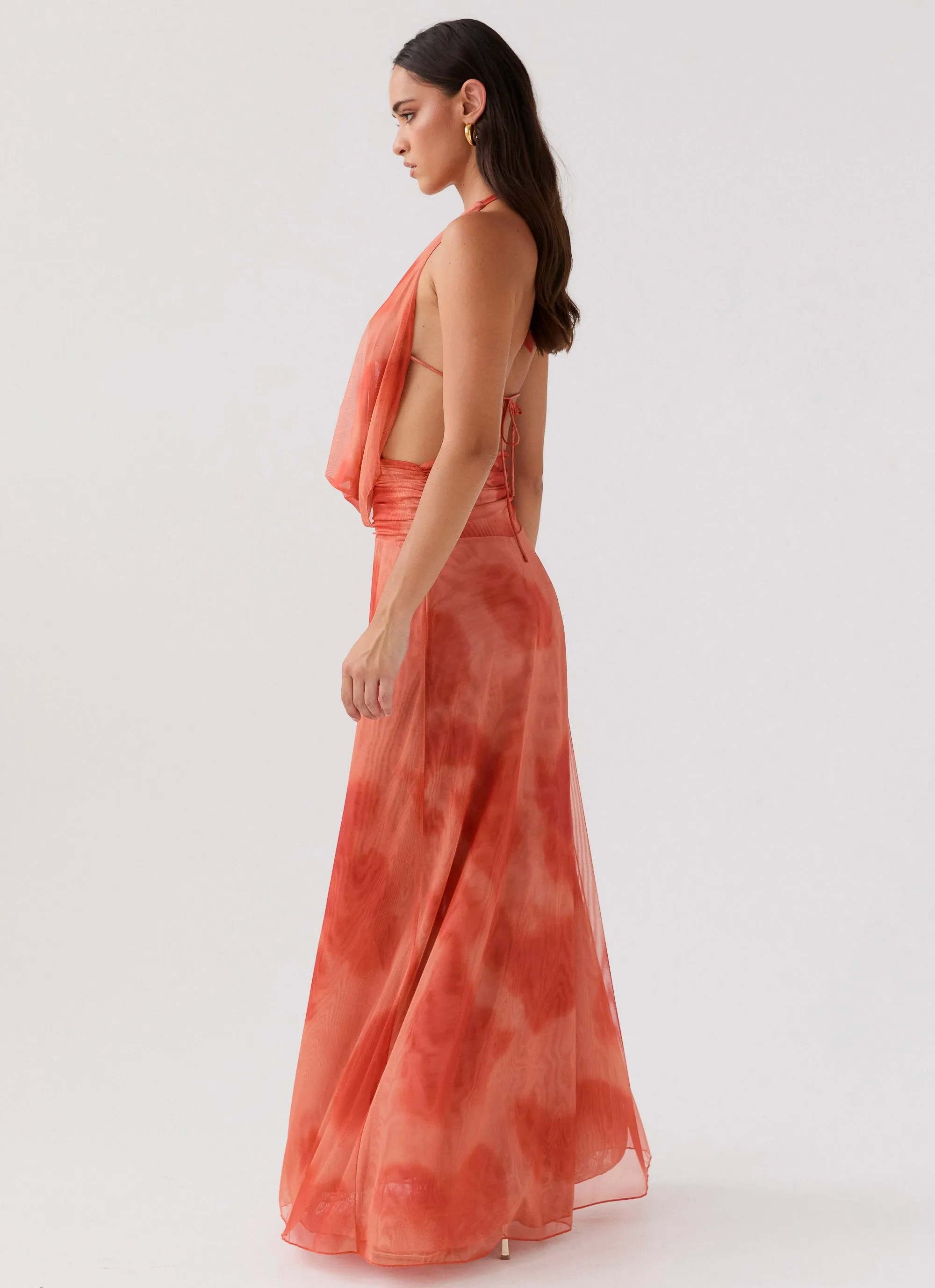 Elysia Chiffon Maxi Dress - Fiery Fusion sold by Peppermayo product image thumbnail 2