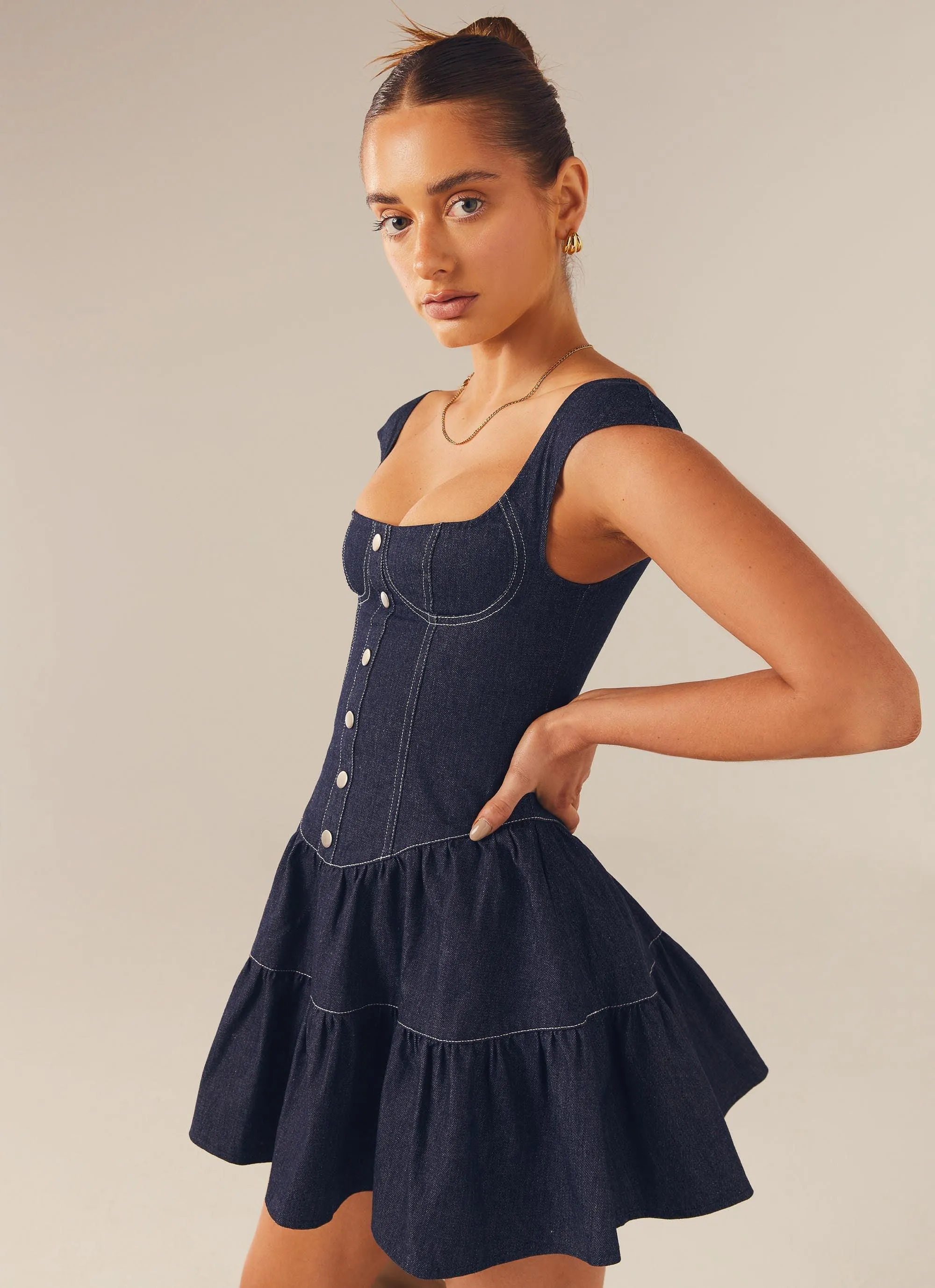 Isabella Denim Bustier Dress - Indigo sold by Peppermayo product image thumbnail 3