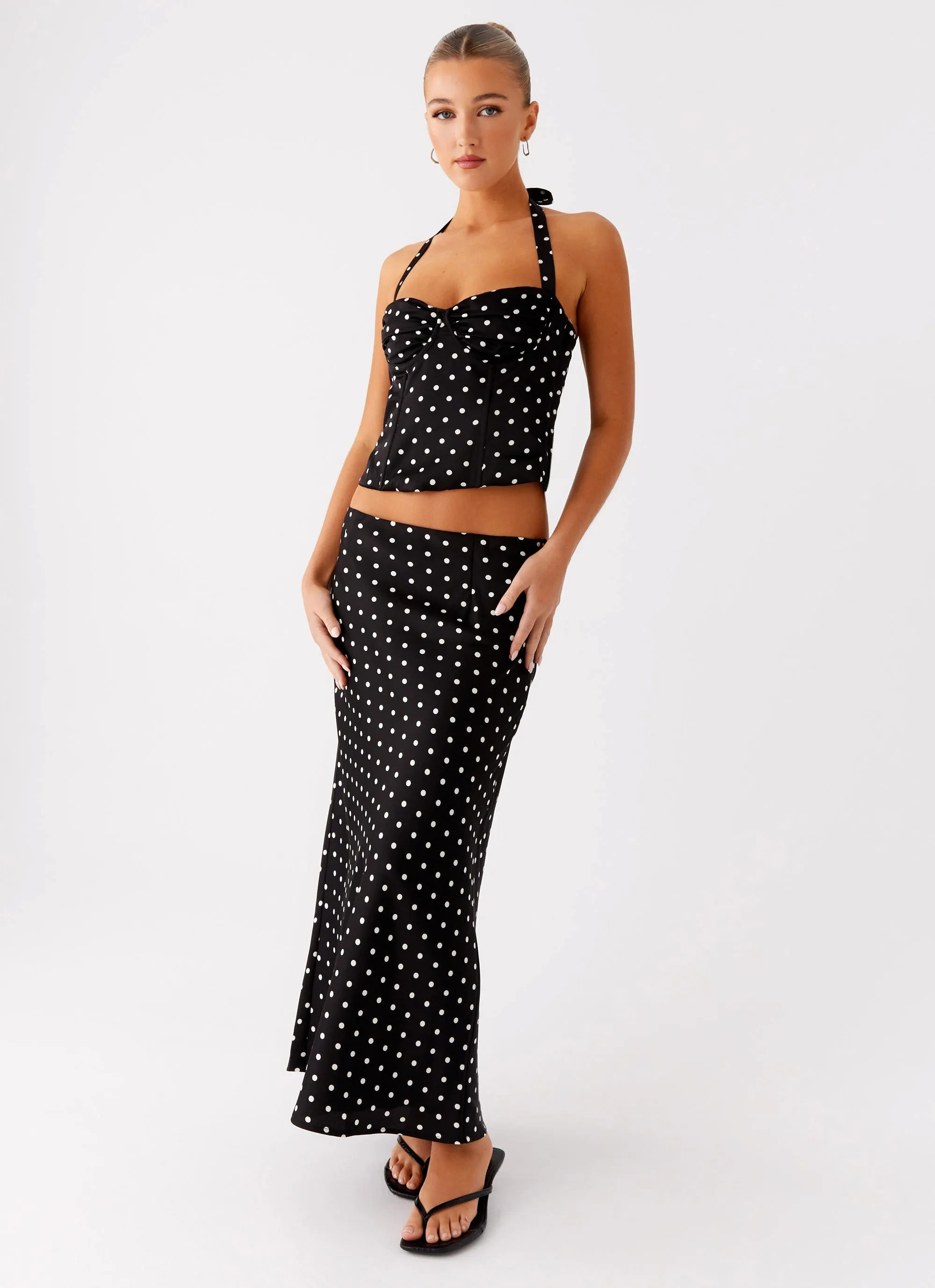 Breanne Midi Skirt - Black Polka Dot sold by Peppermayo product image thumbnail 5