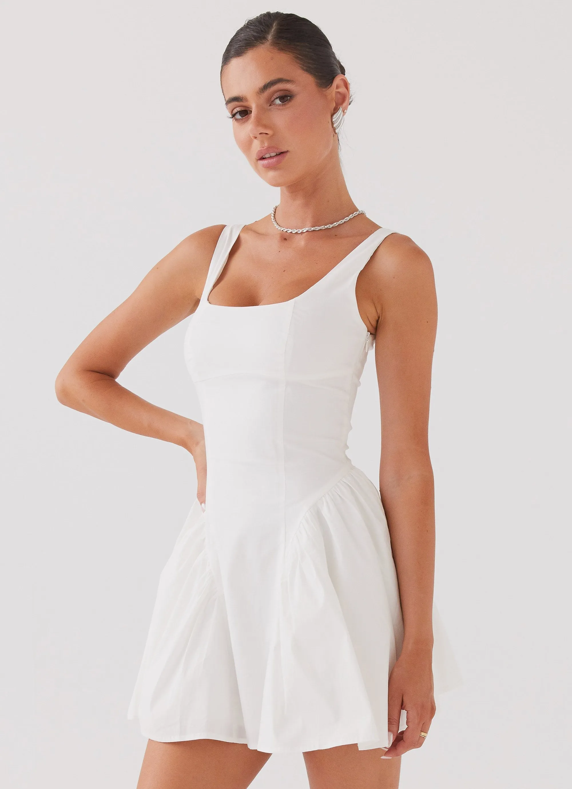 Sassy Soiree Corset Mini Dress - White sold by Peppermayo