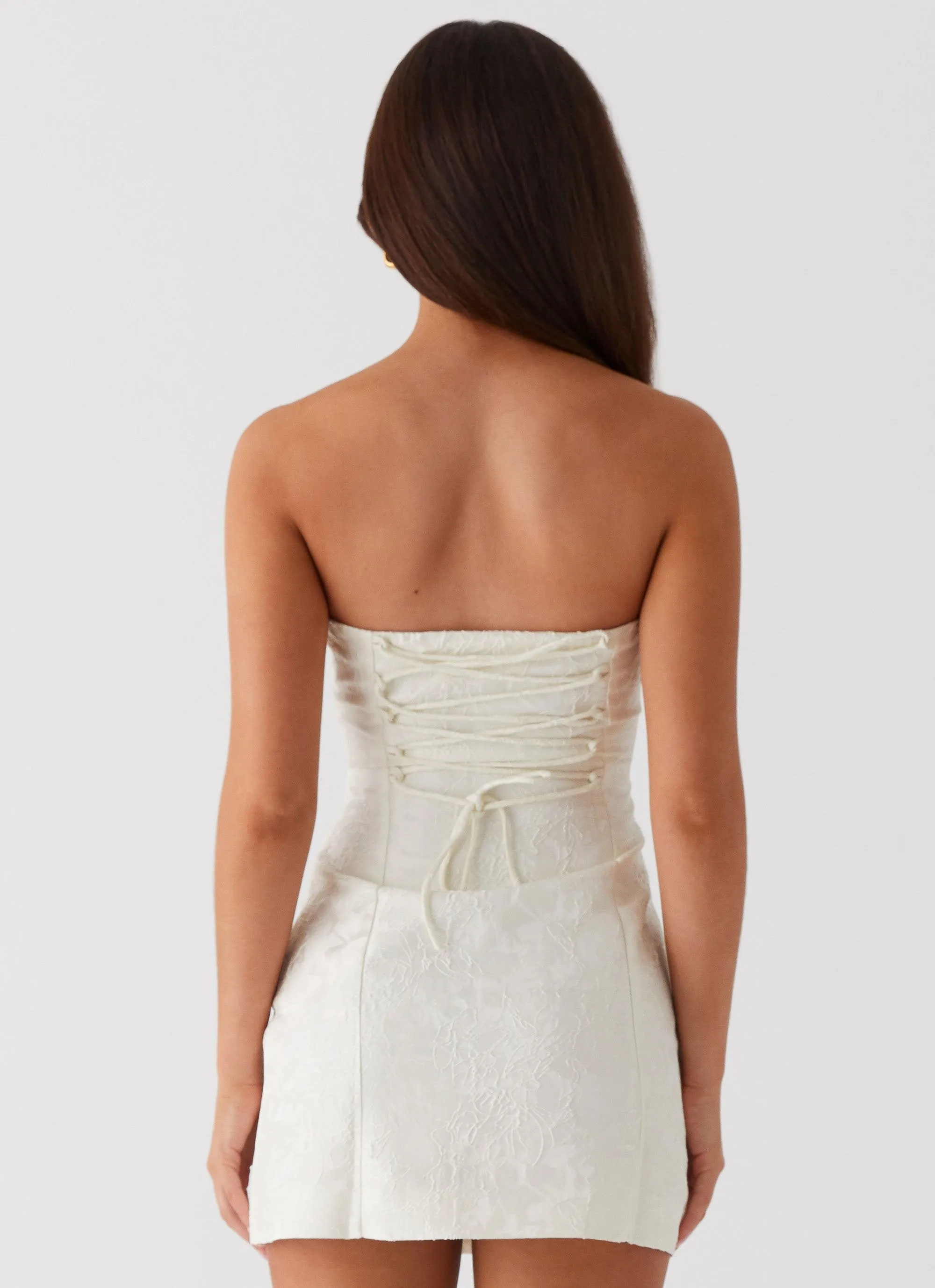Eternity Strapless Mini Dress - Ivory sold by Peppermayo product image thumbnail 4