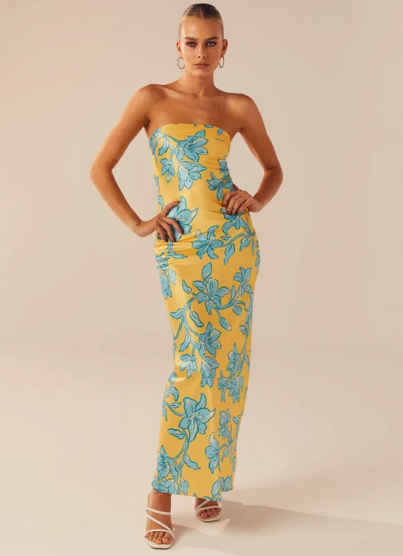 Summer Lover Maxi Dress - Golden Bloom sold by Peppermayo