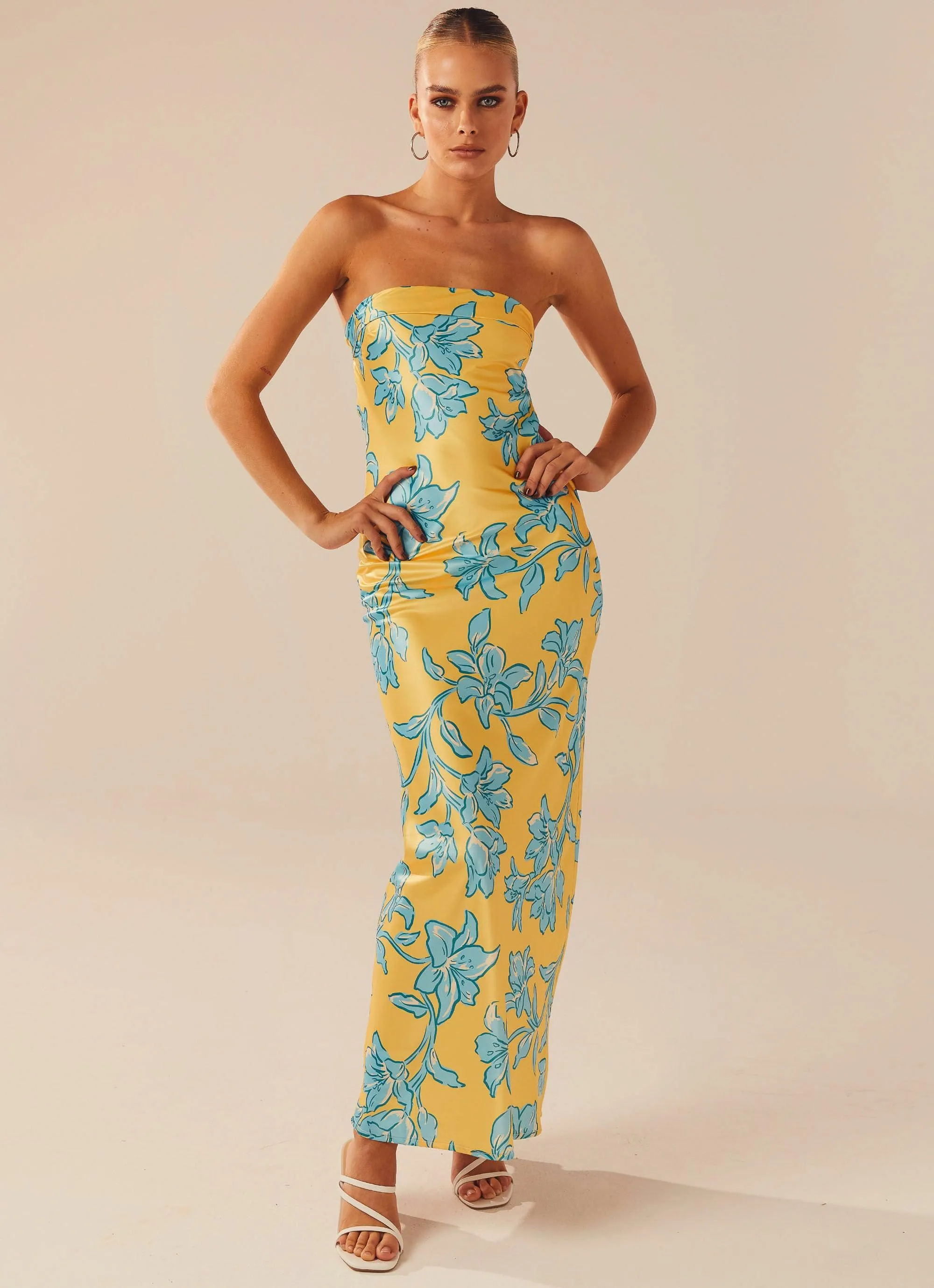 Summer Lover Maxi Dress - Golden Bloom sold by Peppermayo