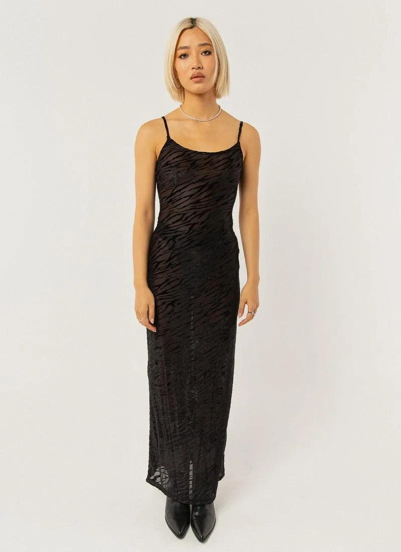 Quinn Burnout Midi Dress - Black sold by Peppermayo product image thumbnail 2