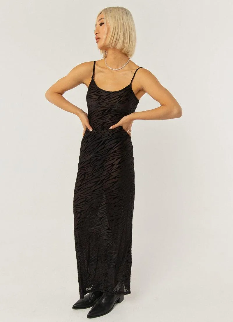 Quinn Burnout Midi Dress - Black sold by Peppermayo product image thumbnail 3