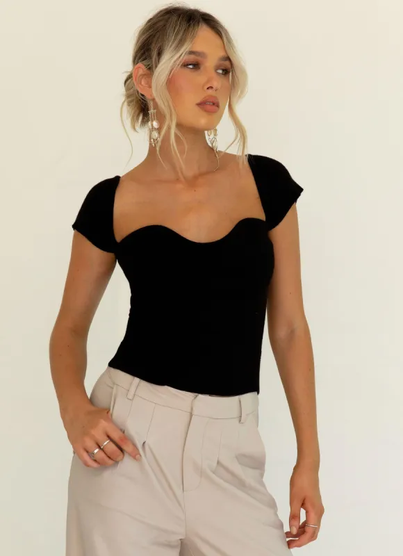 Nessy Knit Top - Black sold by Peppermayo