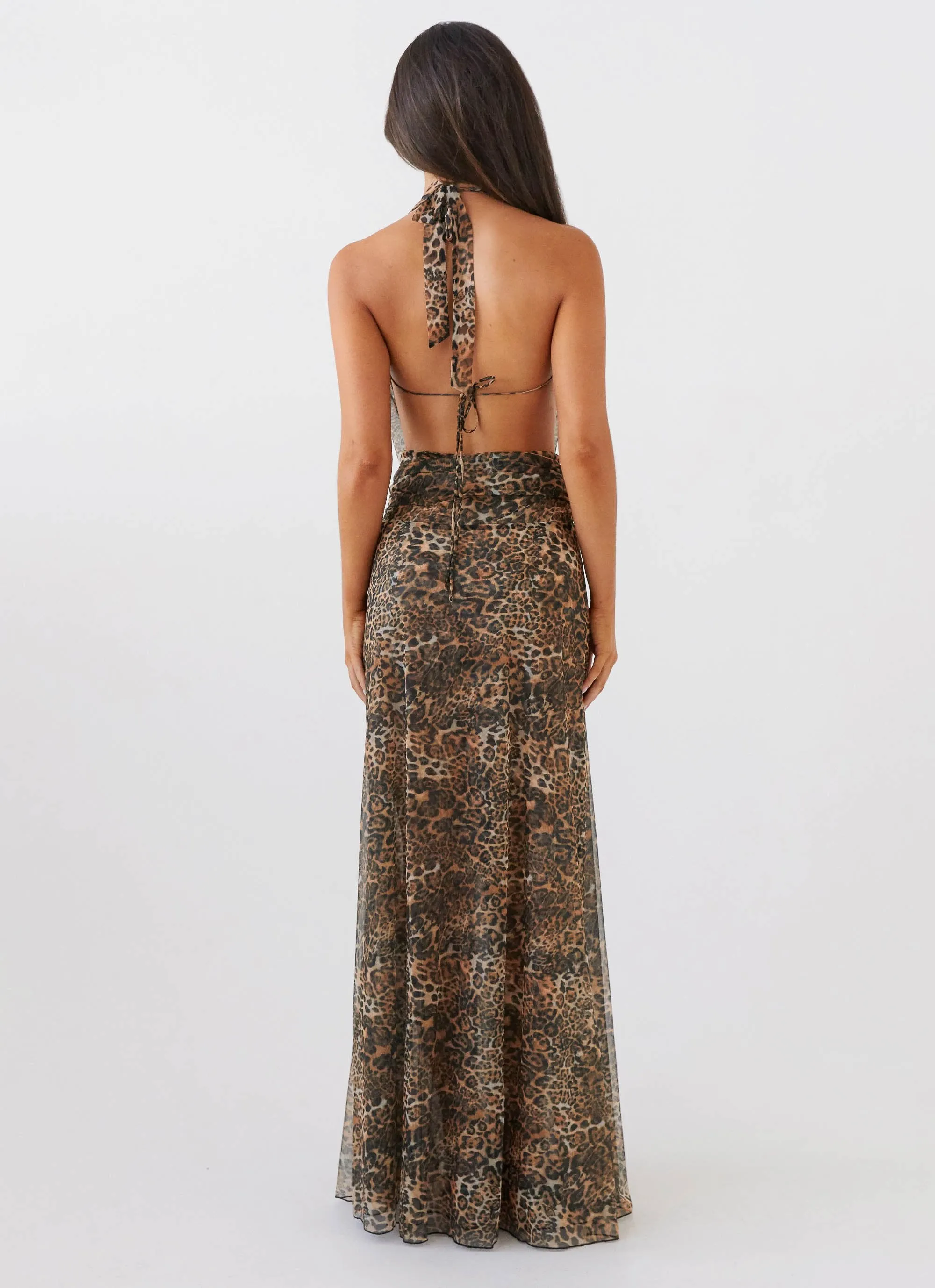 Elysia Mesh Maxi Dress - Leopard sold by Peppermayo product image thumbnail 5