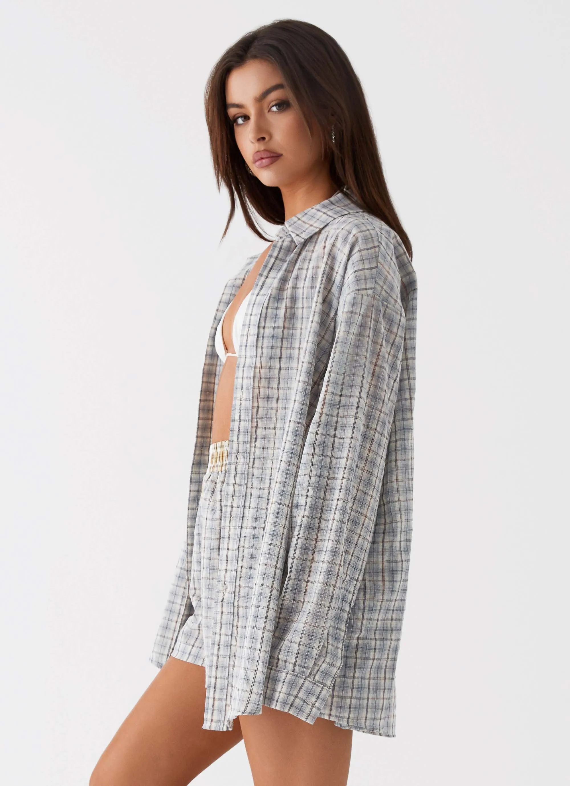 Harley Oversized Shirt - Grey Check sold by Peppermayo product image thumbnail 3