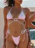 Ziggy Reversible Bikini Bottoms - Pink & Blue Gingham sold by Peppermayo