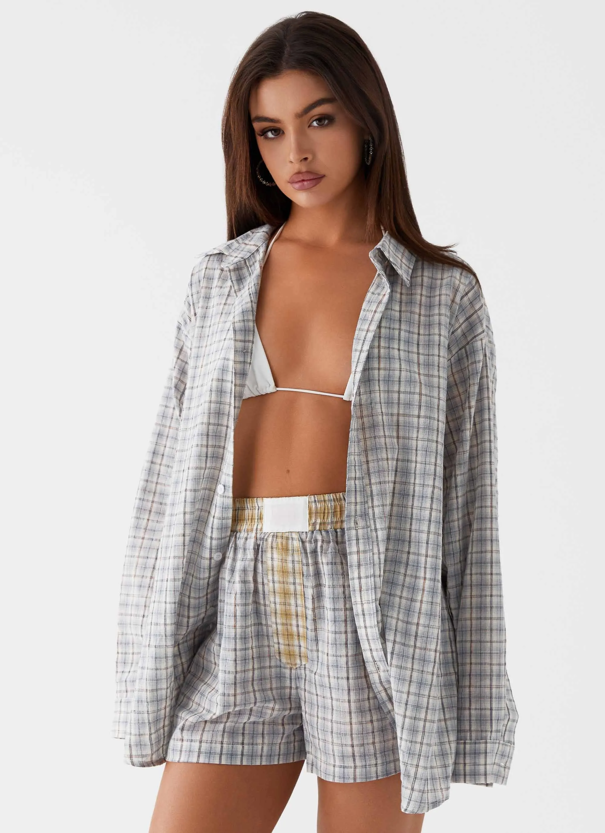 Harley Oversized Shirt - Grey Check sold by Peppermayo product image thumbnail 5
