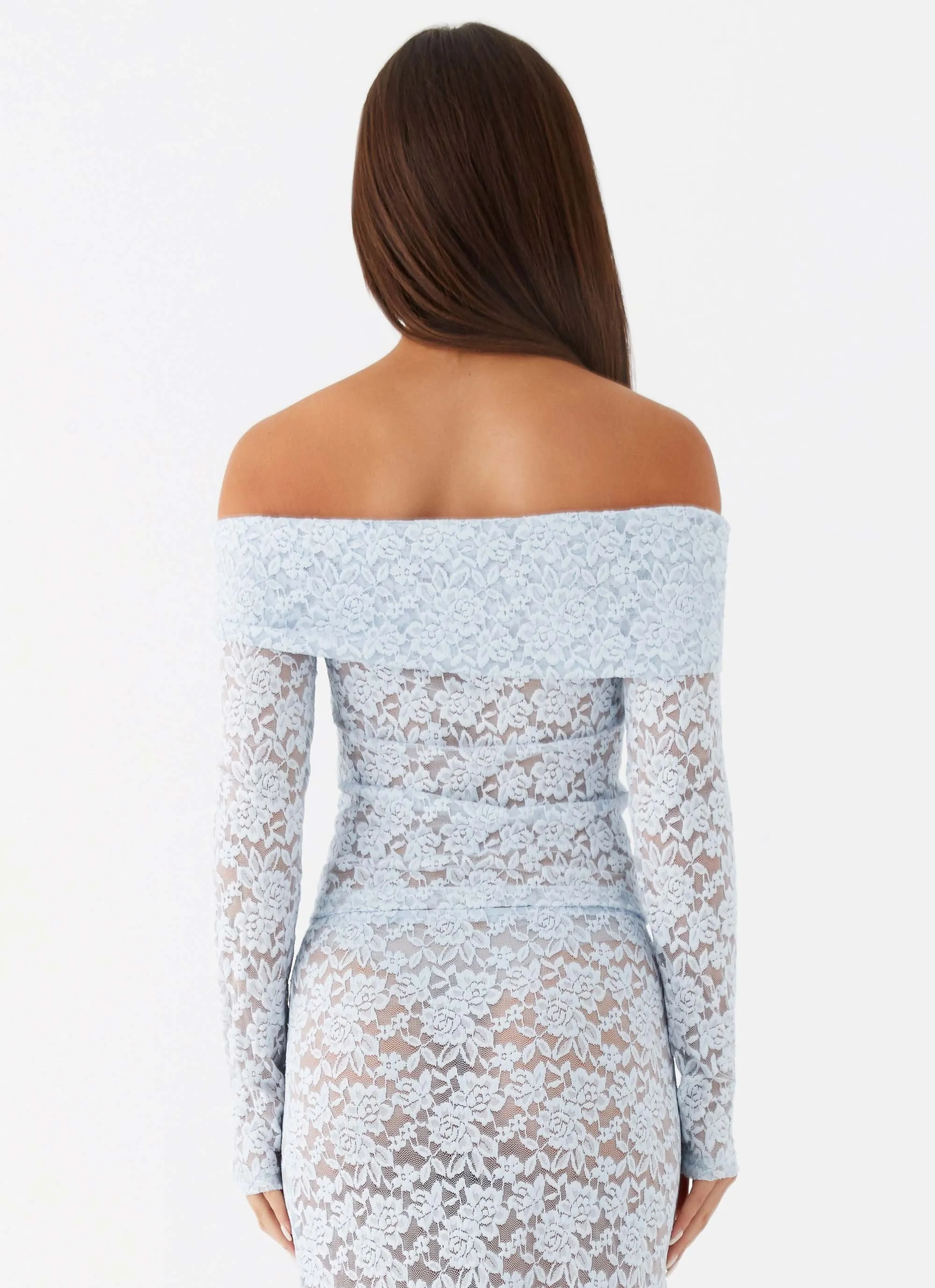 Zephyra Lace Long Sleeve Top - Blue Cloud sold by Peppermayo product image thumbnail 4