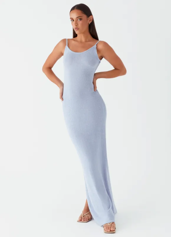 Scarlett Steel Maxi Dress - Powder Blue sold by Peppermayo