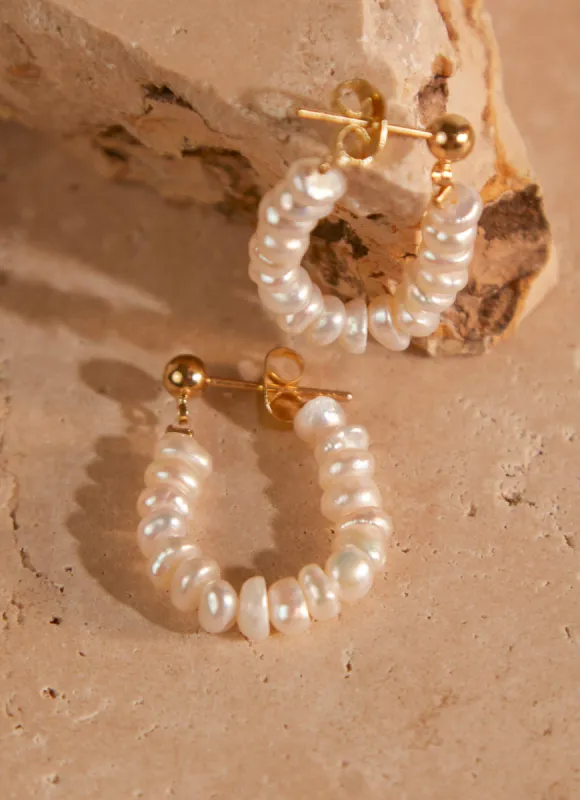 Bottom Of The Ocean Earrings - Pearl sold by Peppermayo
