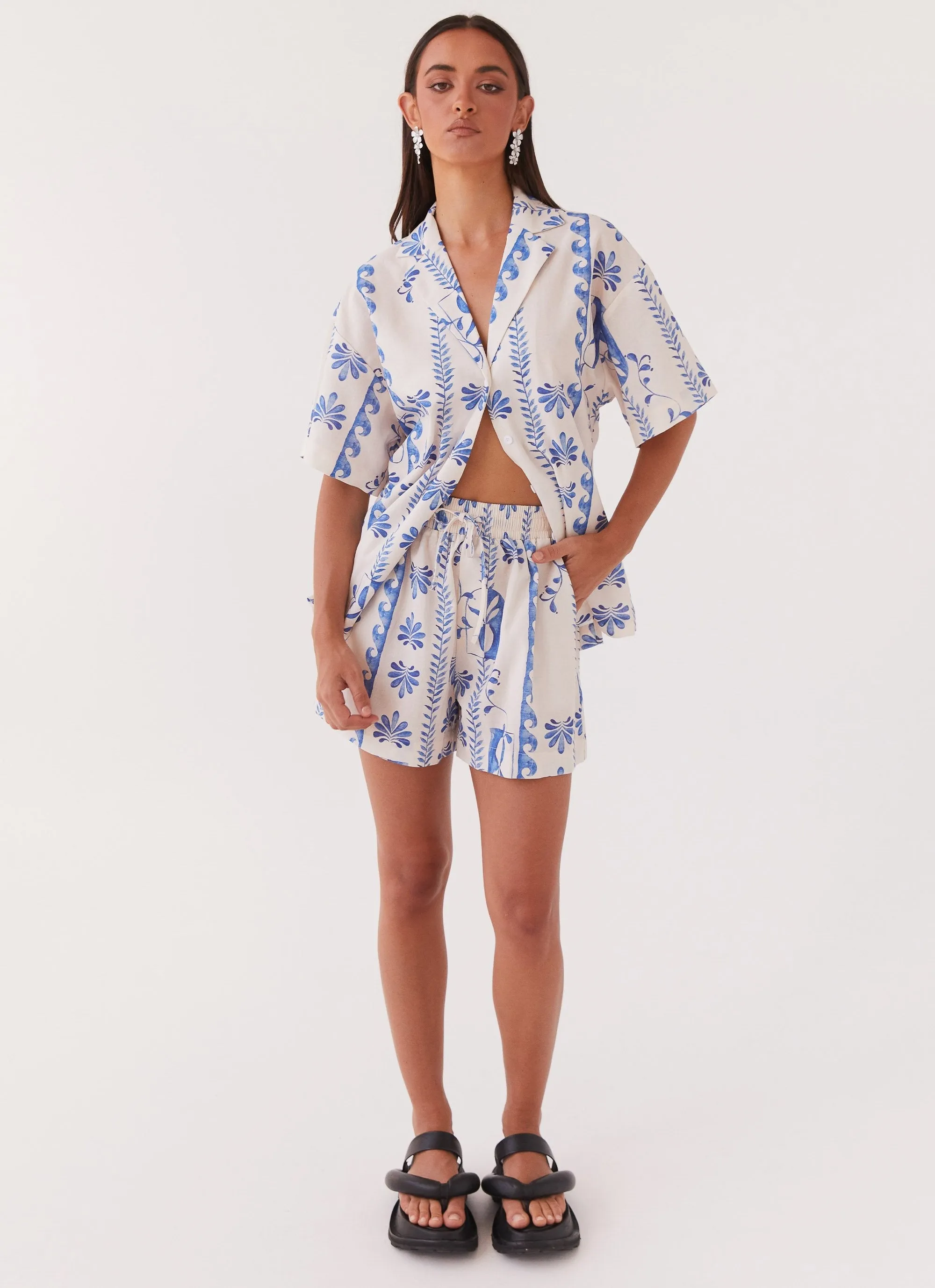 Sweet Relief Linen Oversized Shirt - Floral Wave sold by Peppermayo product image thumbnail 2