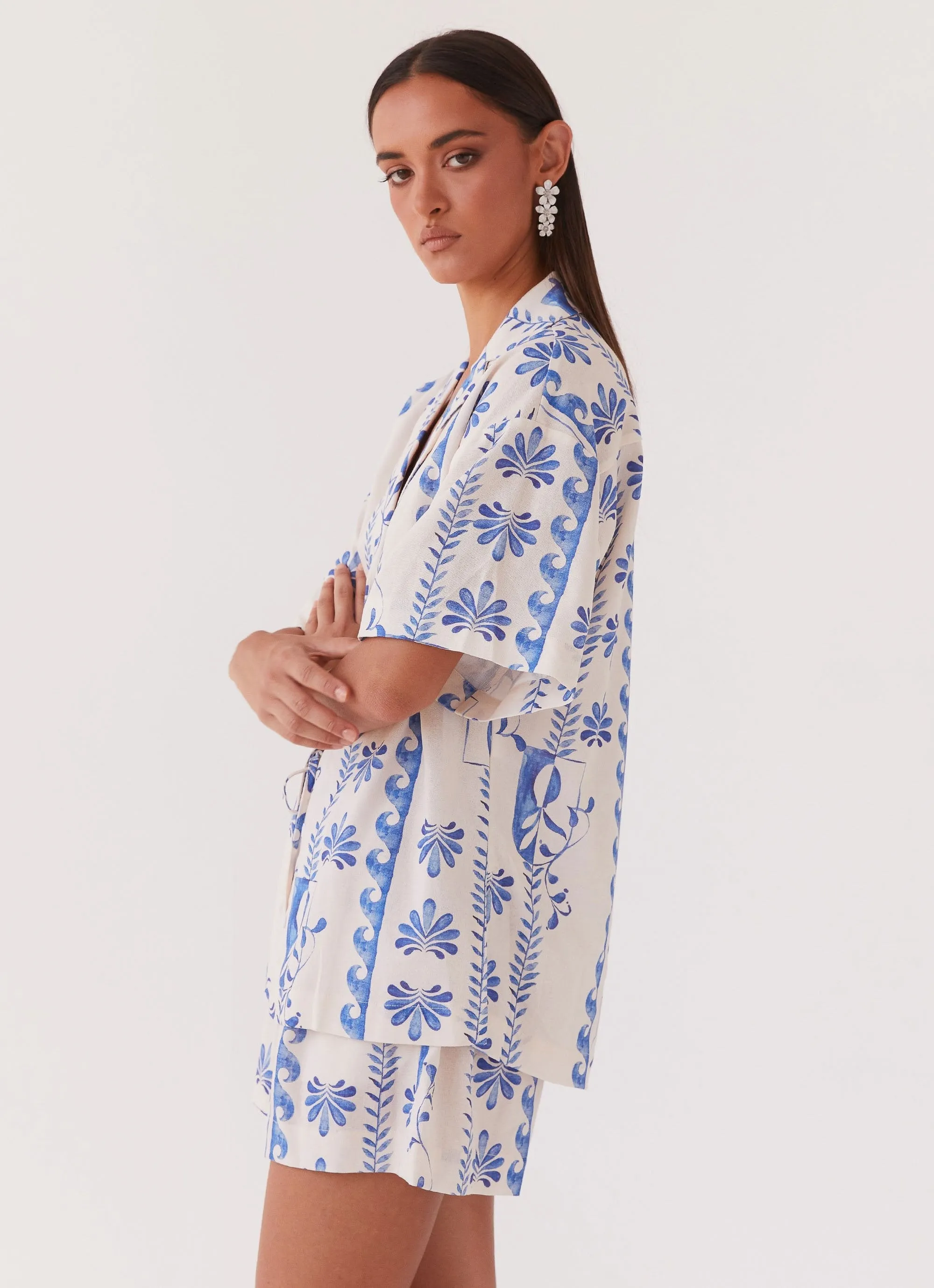 Sweet Relief Linen Oversized Shirt - Floral Wave sold by Peppermayo product image thumbnail 3
