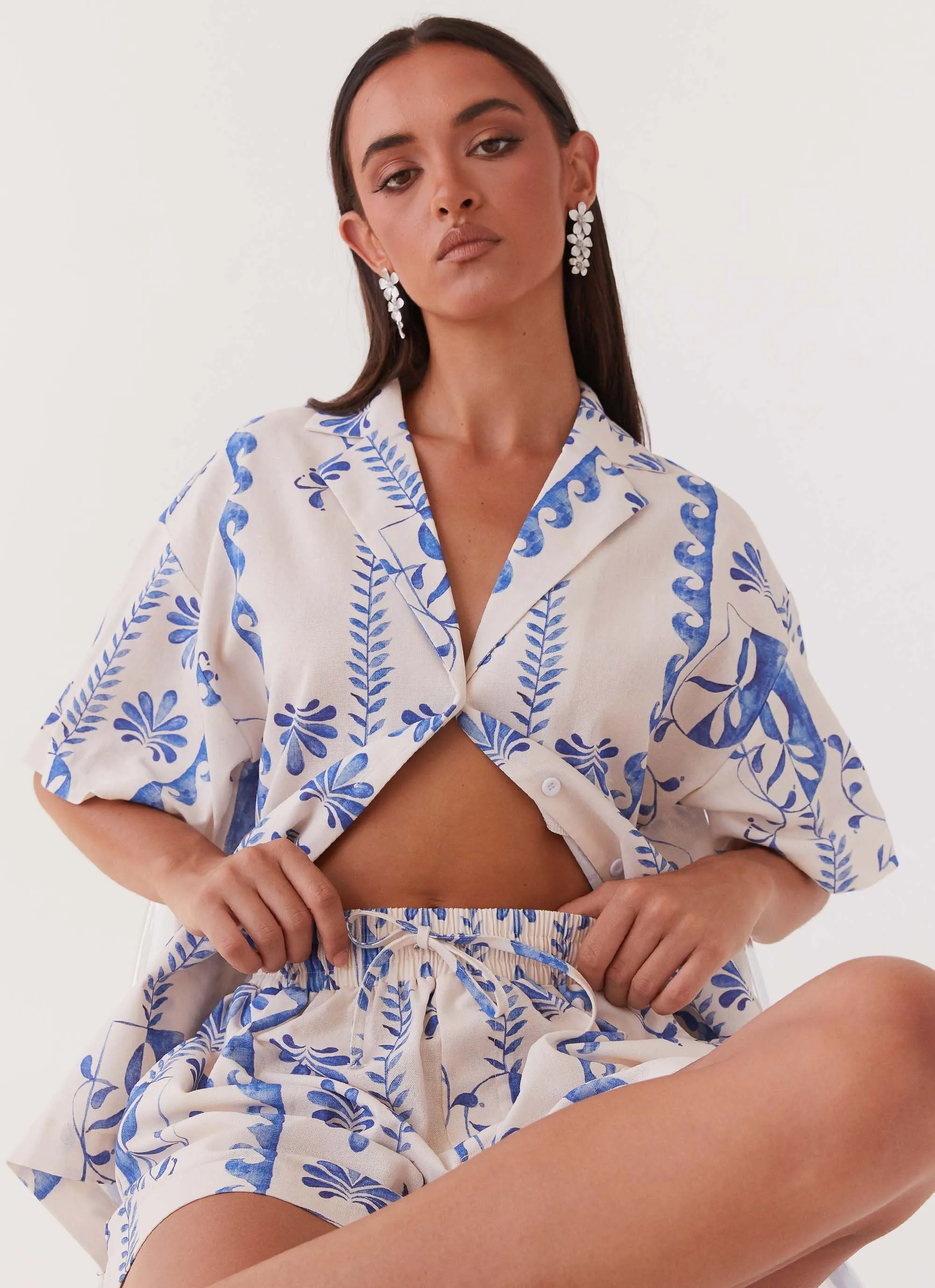 Sweet Relief Linen Oversized Shirt - Floral Wave sold by Peppermayo product image thumbnail 5