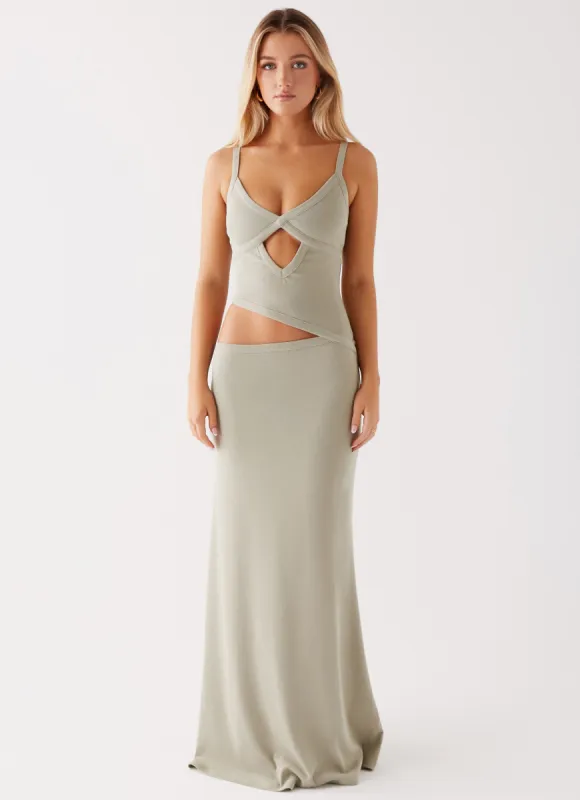 Jocelyn Maxi Dress - Sage sold by Peppermayo