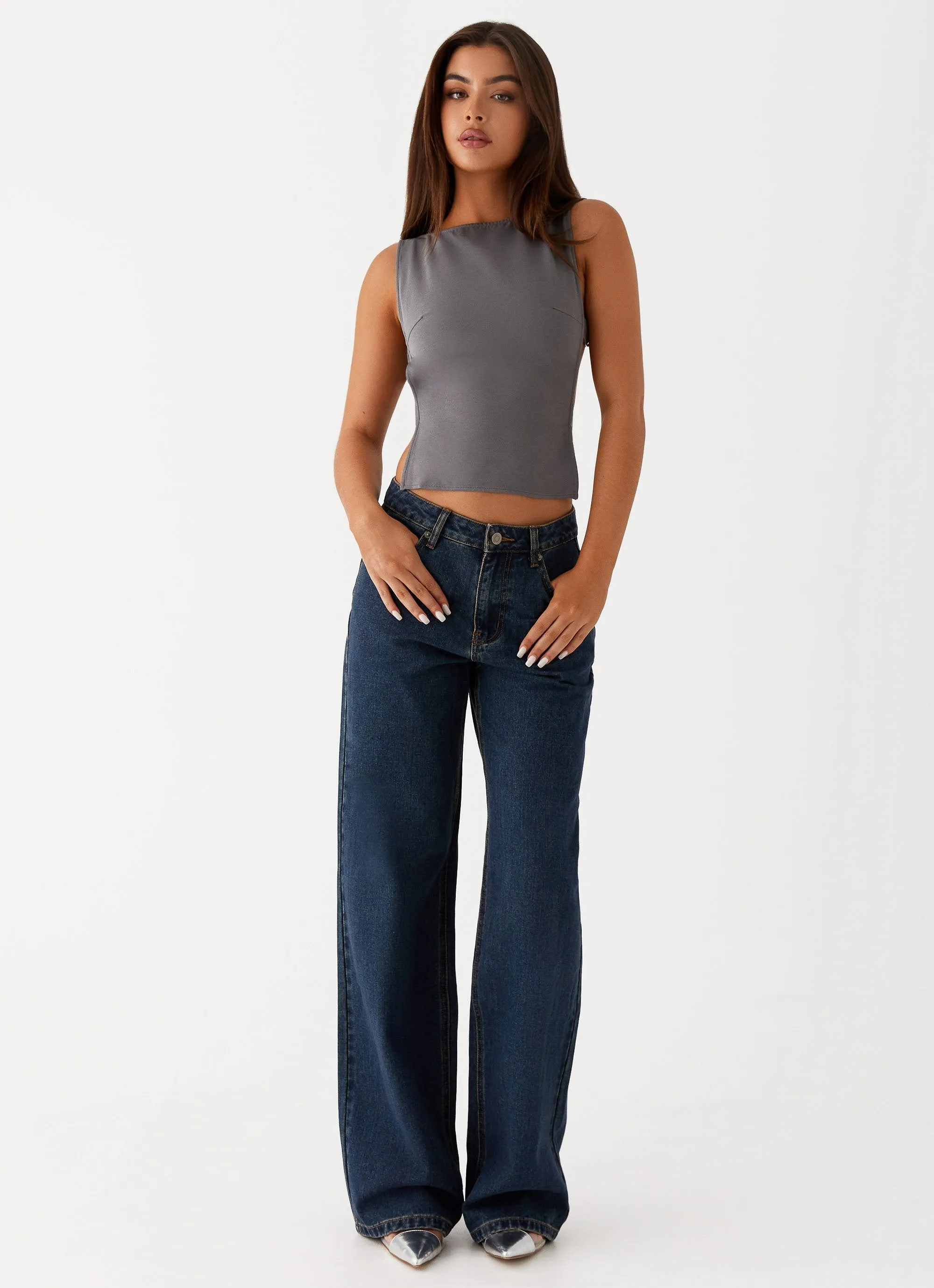 Keanna Low Rise Denim Jeans - Washed Denim sold by Peppermayo product image thumbnail 3