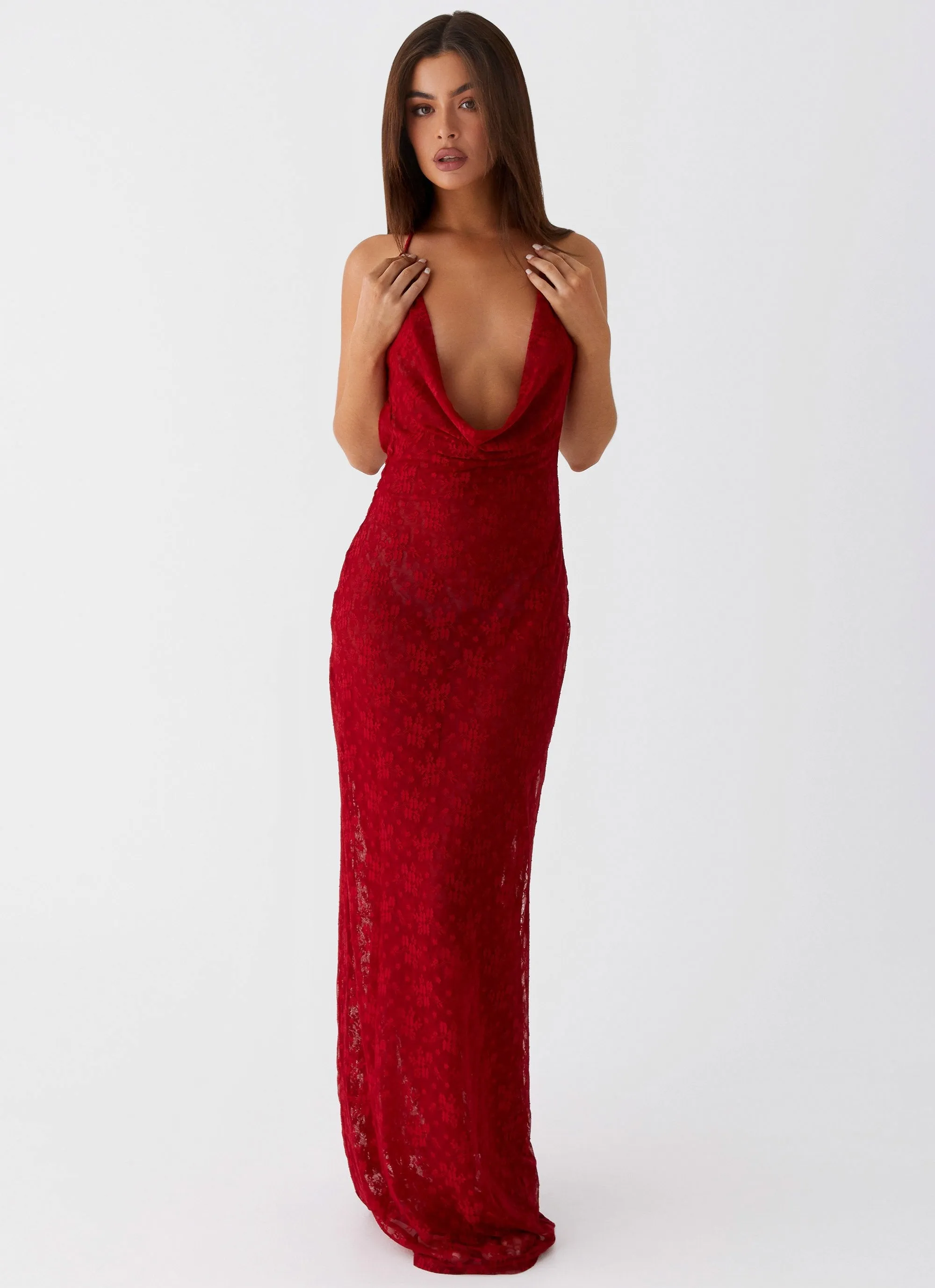 Champagne Coastline Maxi Dress - Dark Red sold by Peppermayo product image thumbnail 5