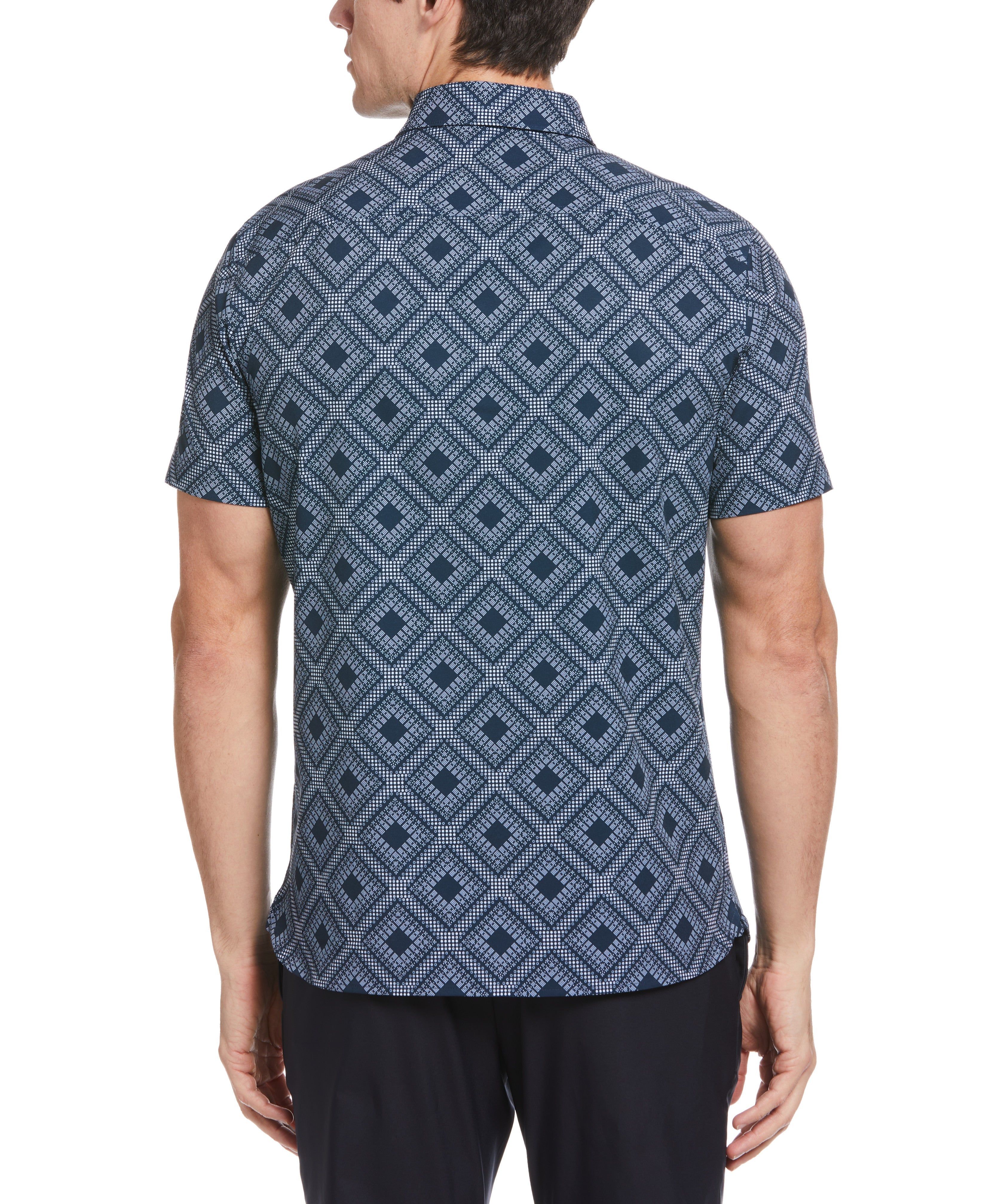 Total Stretch Slim Fit Tiled Dot Print Shirt sold by Perry Ellis product image thumbnail 2