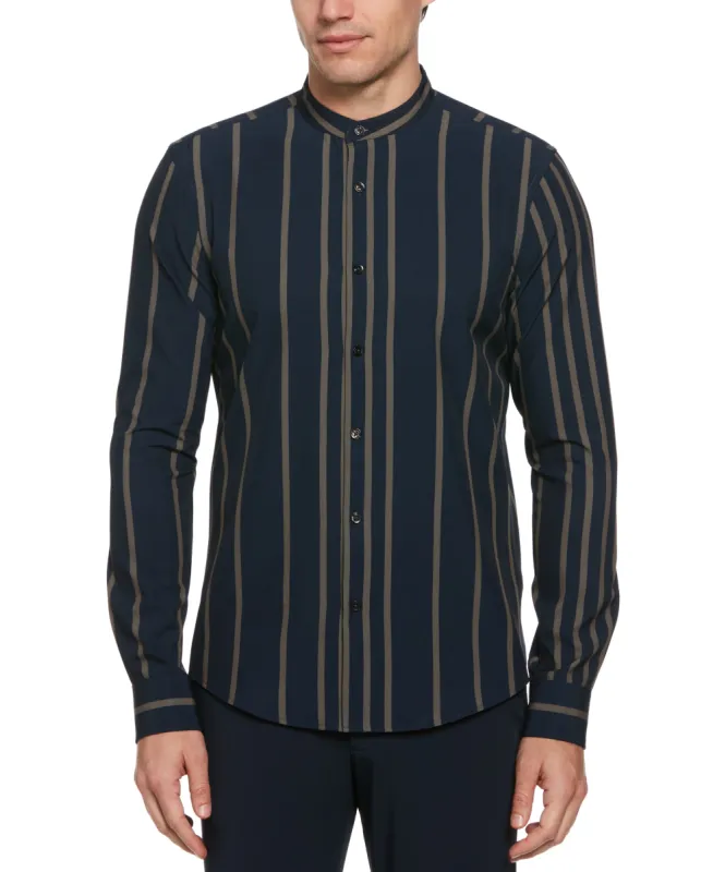 Slim Fit Total Stretch Striped Banded Collar Shirt sold by Perry Ellis