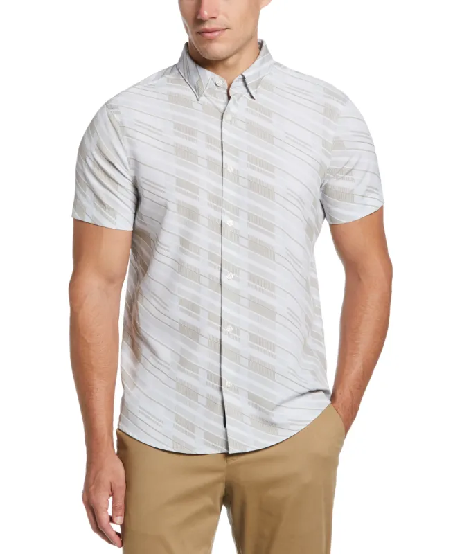 Total Stretch Slim Fit Large Abstract Print Shirt sold by Perry Ellis