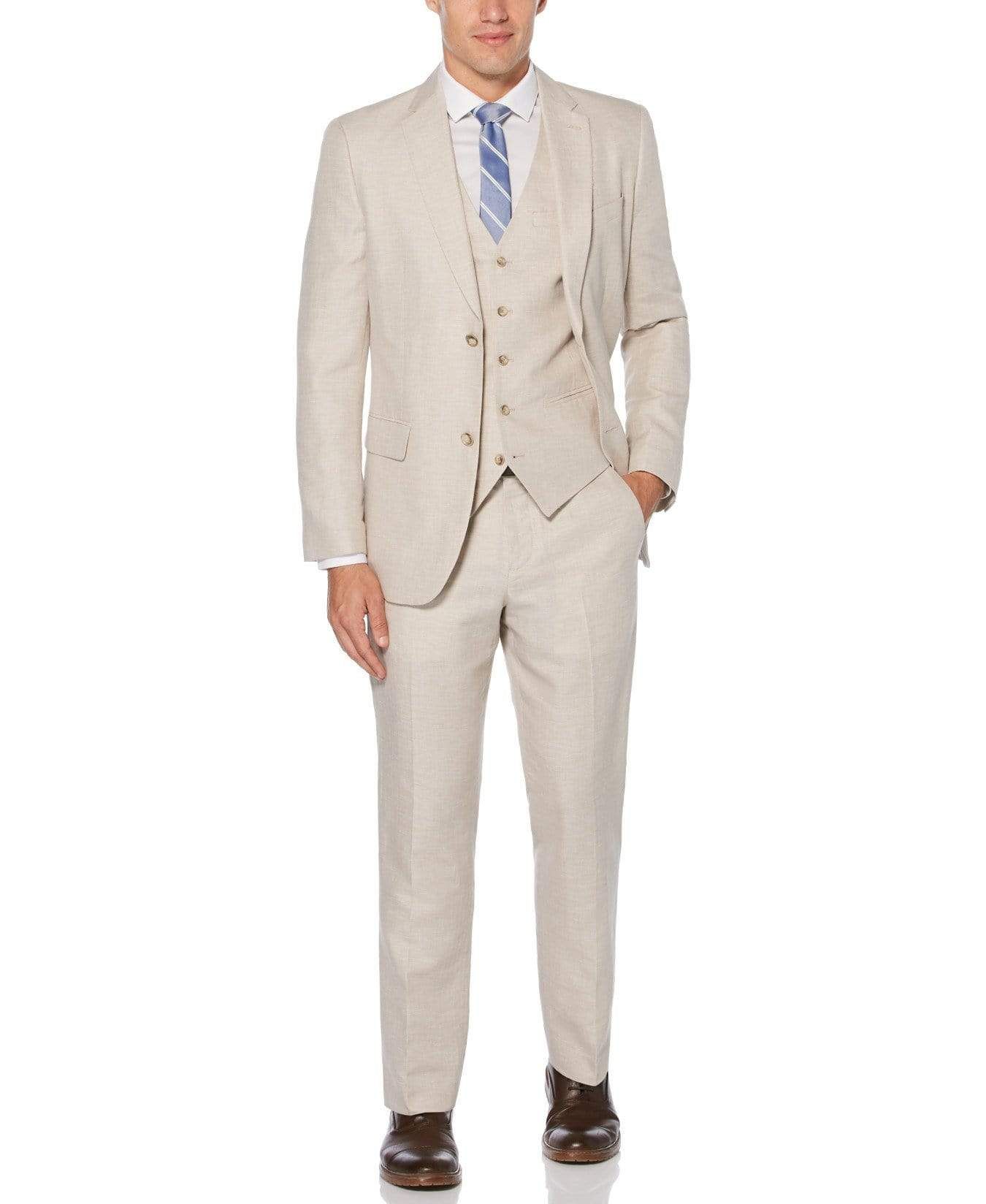 Big & Tall Linen Cotton Herringbone Suit Jacket sold by Perry Ellis product image thumbnail 6
