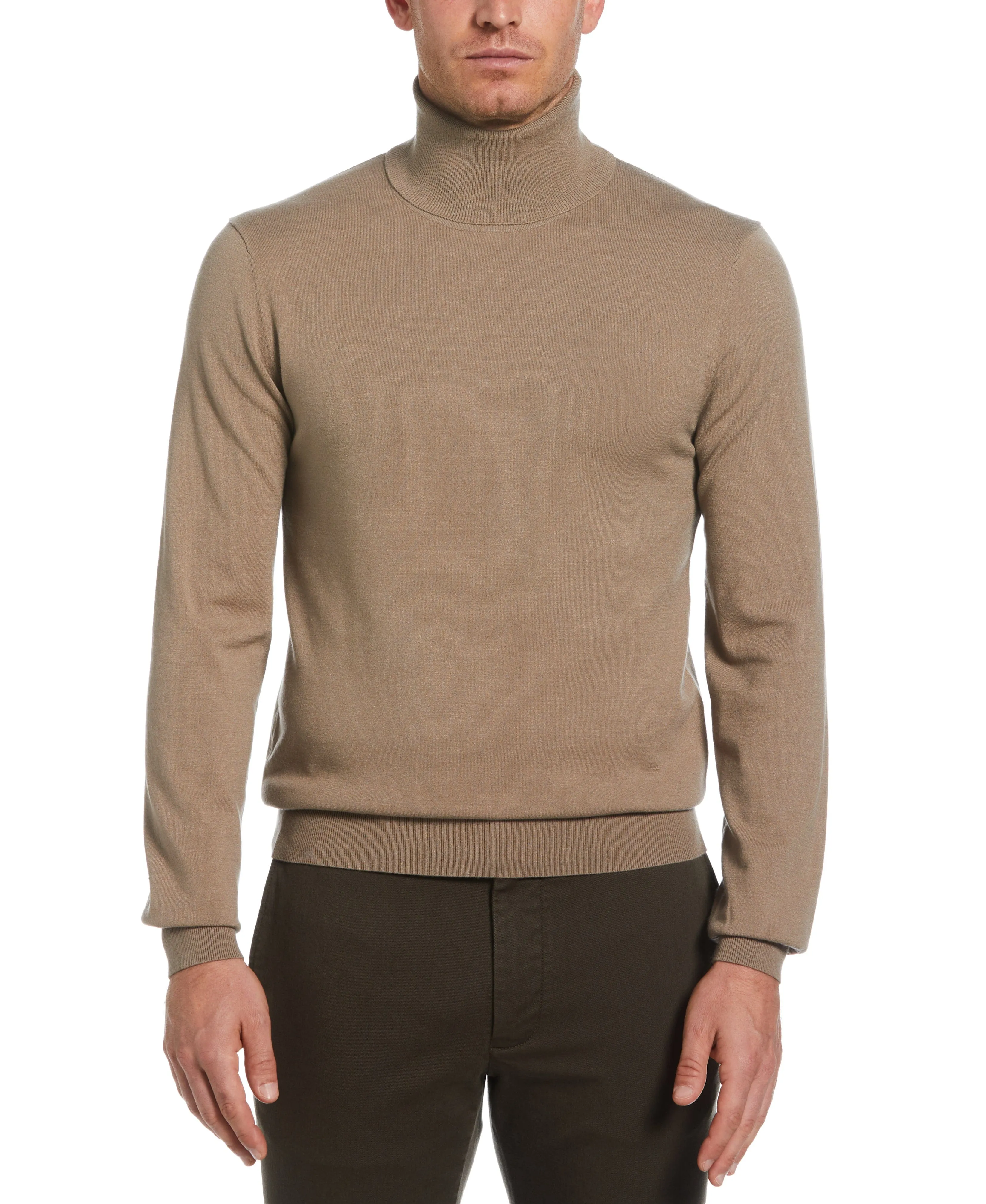Solid Tech Knit Turtleneck Sweater sold by Perry Ellis