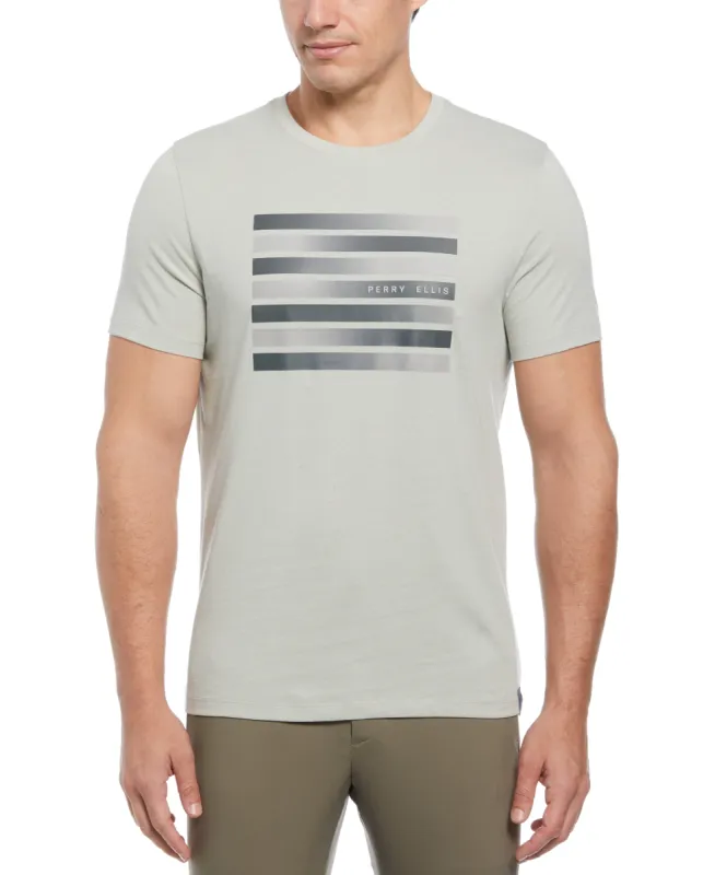 Gradient Logo Print Tee sold by Perry Ellis