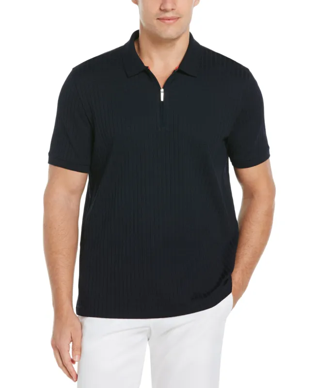Ribbed Quarter Zip Polo sold by Perry Ellis