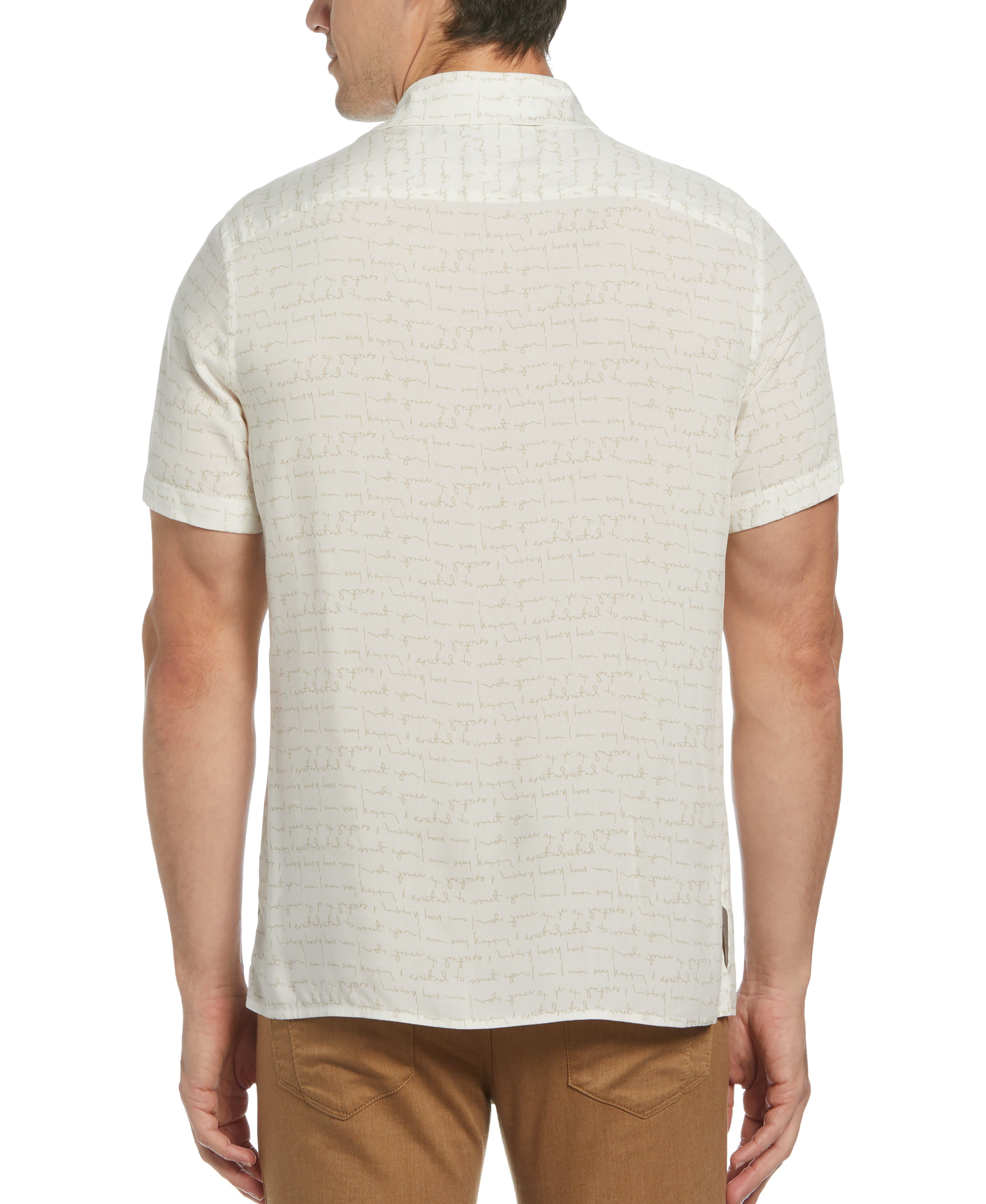 Total Stretch Slim Fit Writing Print Shirt sold by Perry Ellis product image thumbnail 2