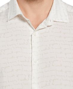 Total Stretch Slim Fit Writing Print Shirt sold by Perry Ellis