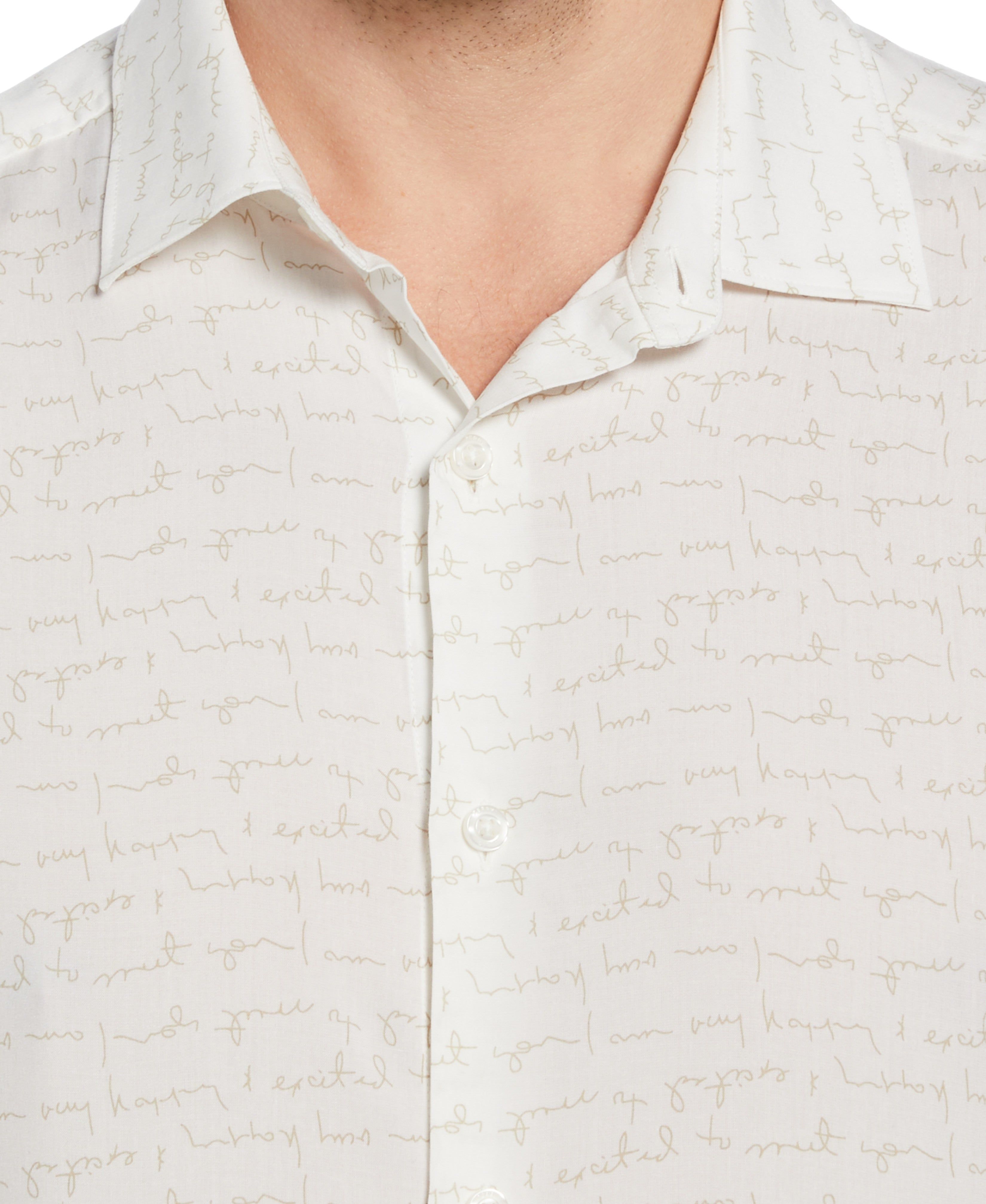 Total Stretch Slim Fit Writing Print Shirt sold by Perry Ellis product image thumbnail 3