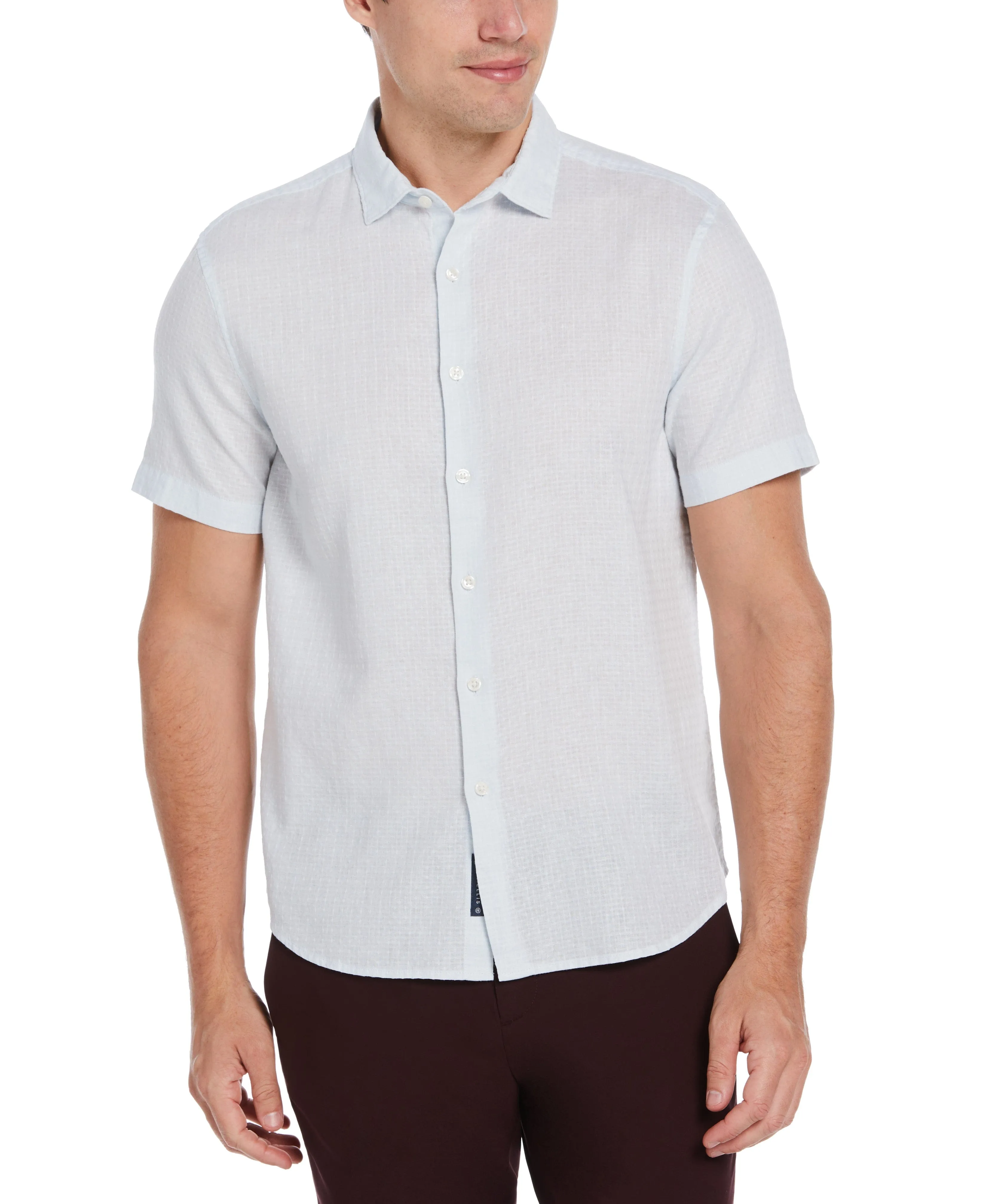 Linen Dobby Short Sleeve Shirt sold by Perry Ellis