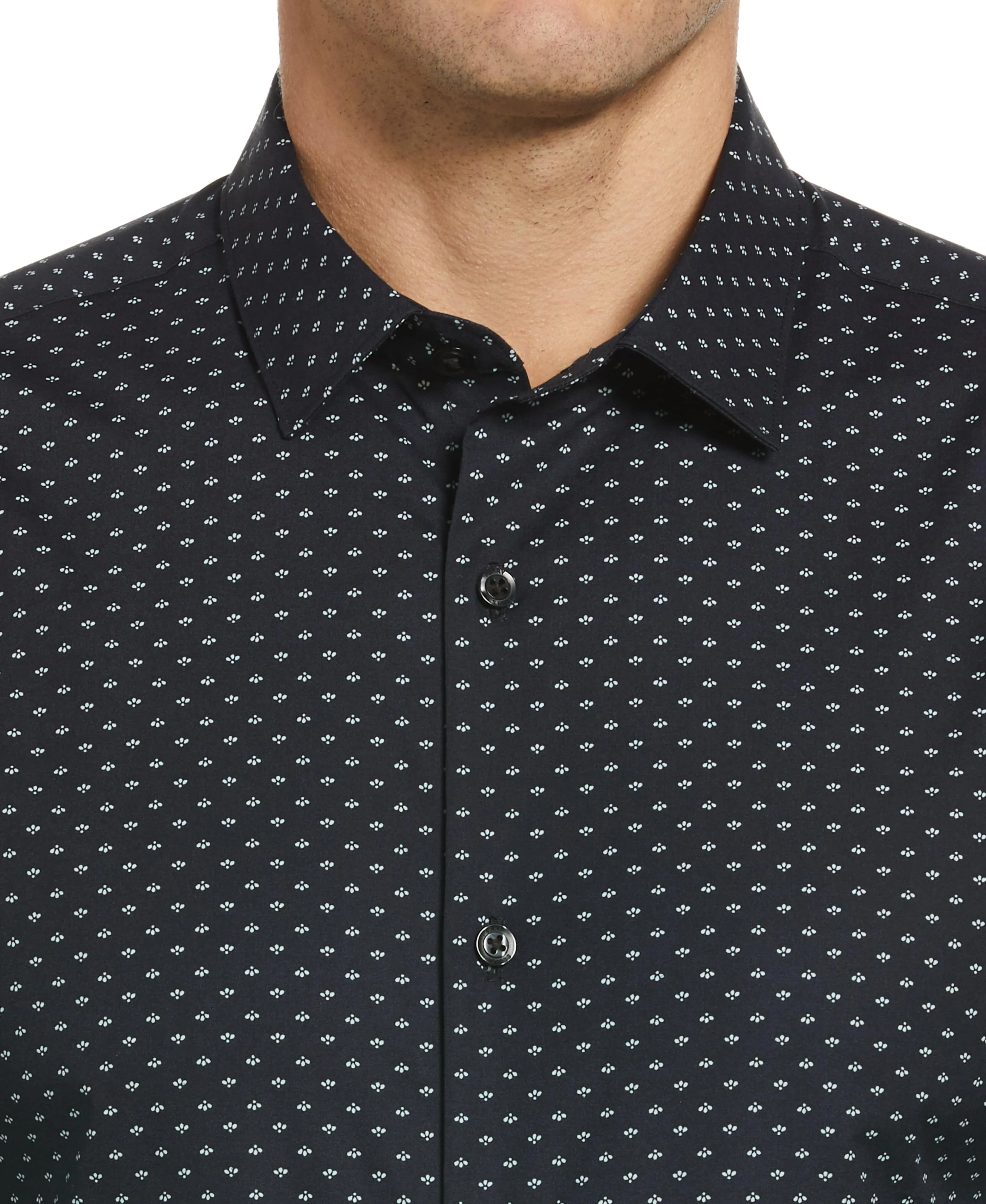 Slim Fit Poplin Fleur Print Dress Shirt sold by Perry Ellis product image thumbnail 3