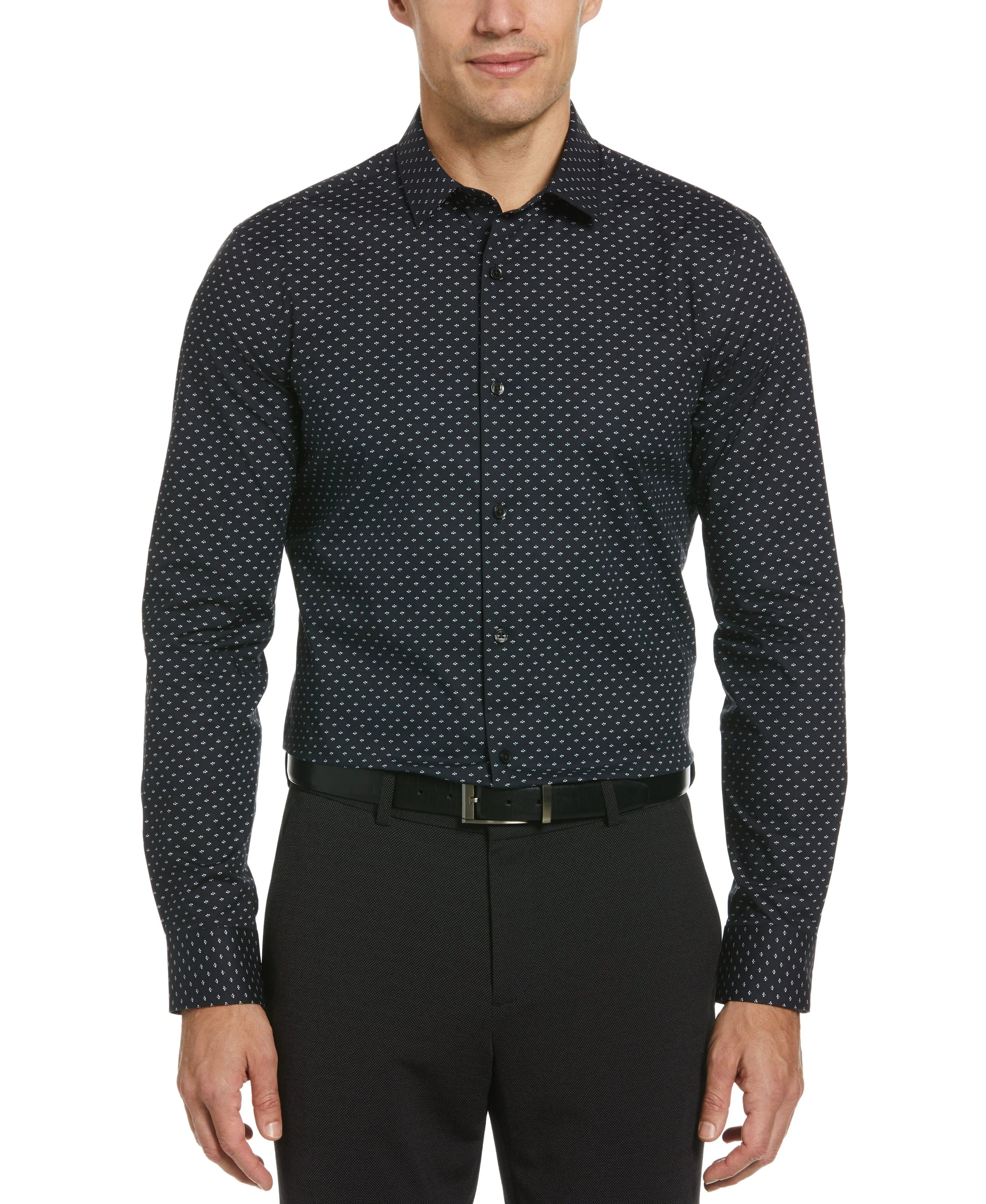 Slim Fit Poplin Fleur Print Dress Shirt sold by Perry Ellis