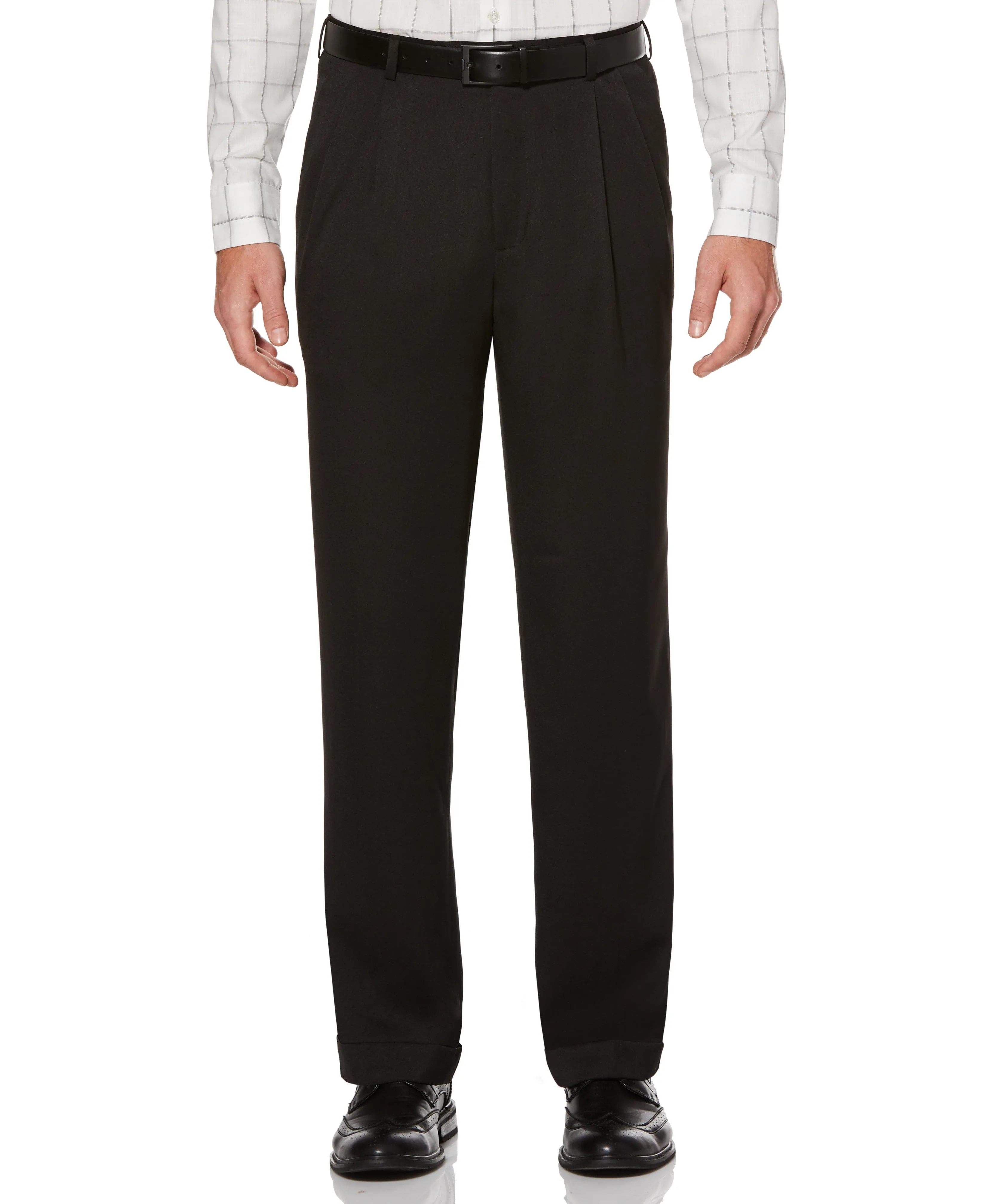 Double Pleat Classic Fit Melange Portfolio Dress Pant sold by Perry Ellis