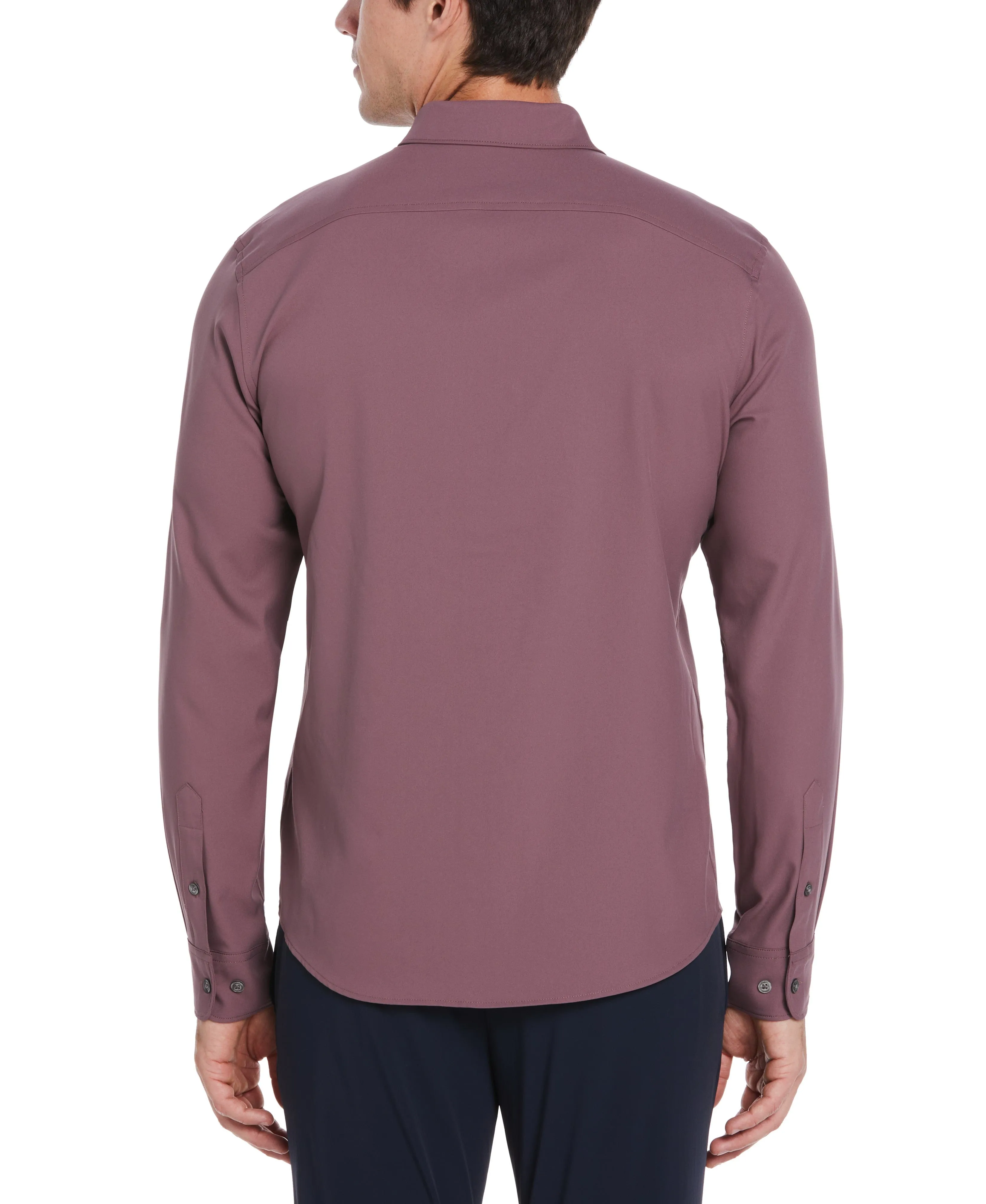 Untucked Total Stretch Slim Fit Solid Shirt - Purple sold by Perry Ellis product image thumbnail 2