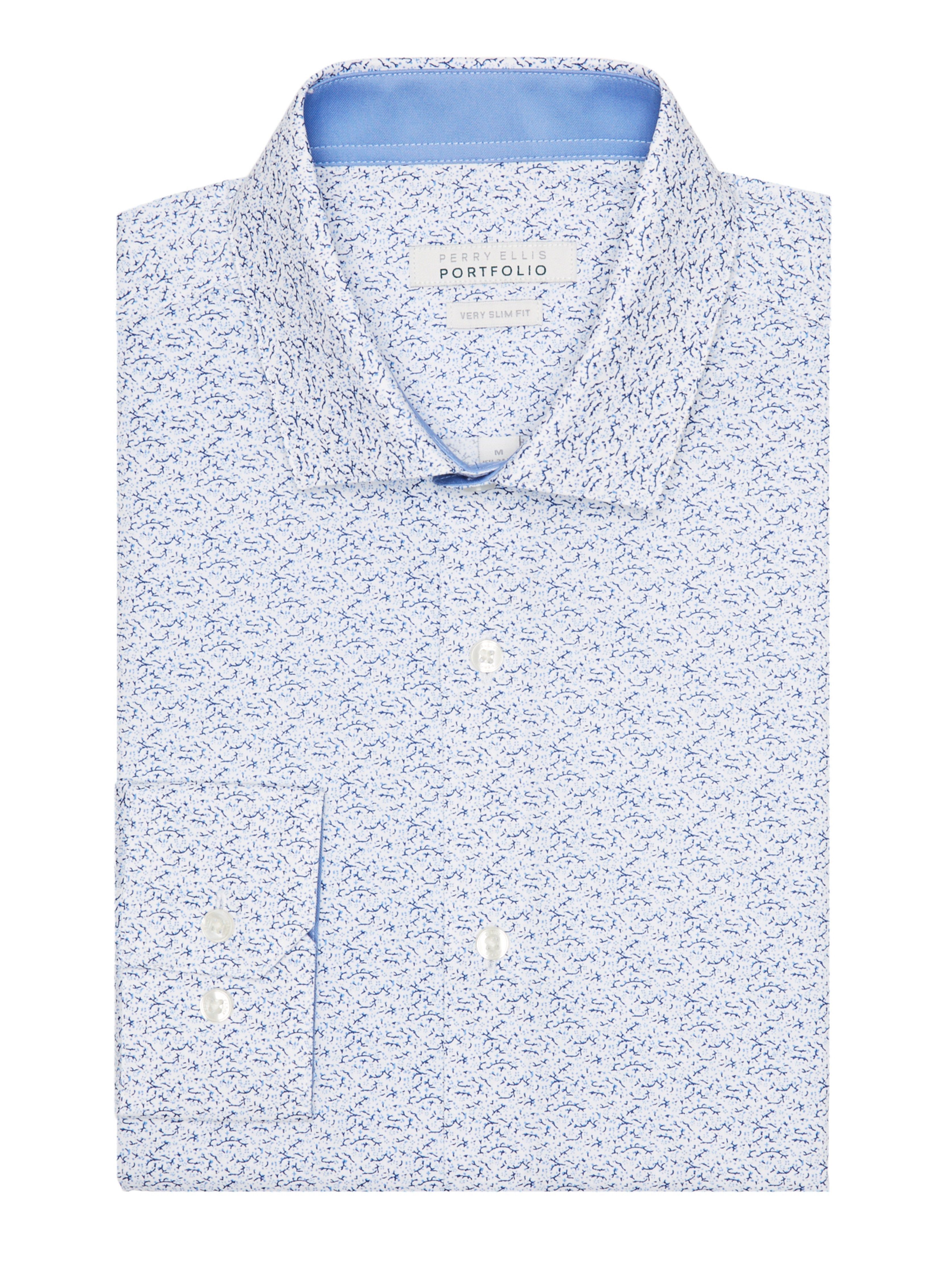 Very Slim Bright Floral Print Dress Shirt sold by Perry Ellis product image thumbnail 3