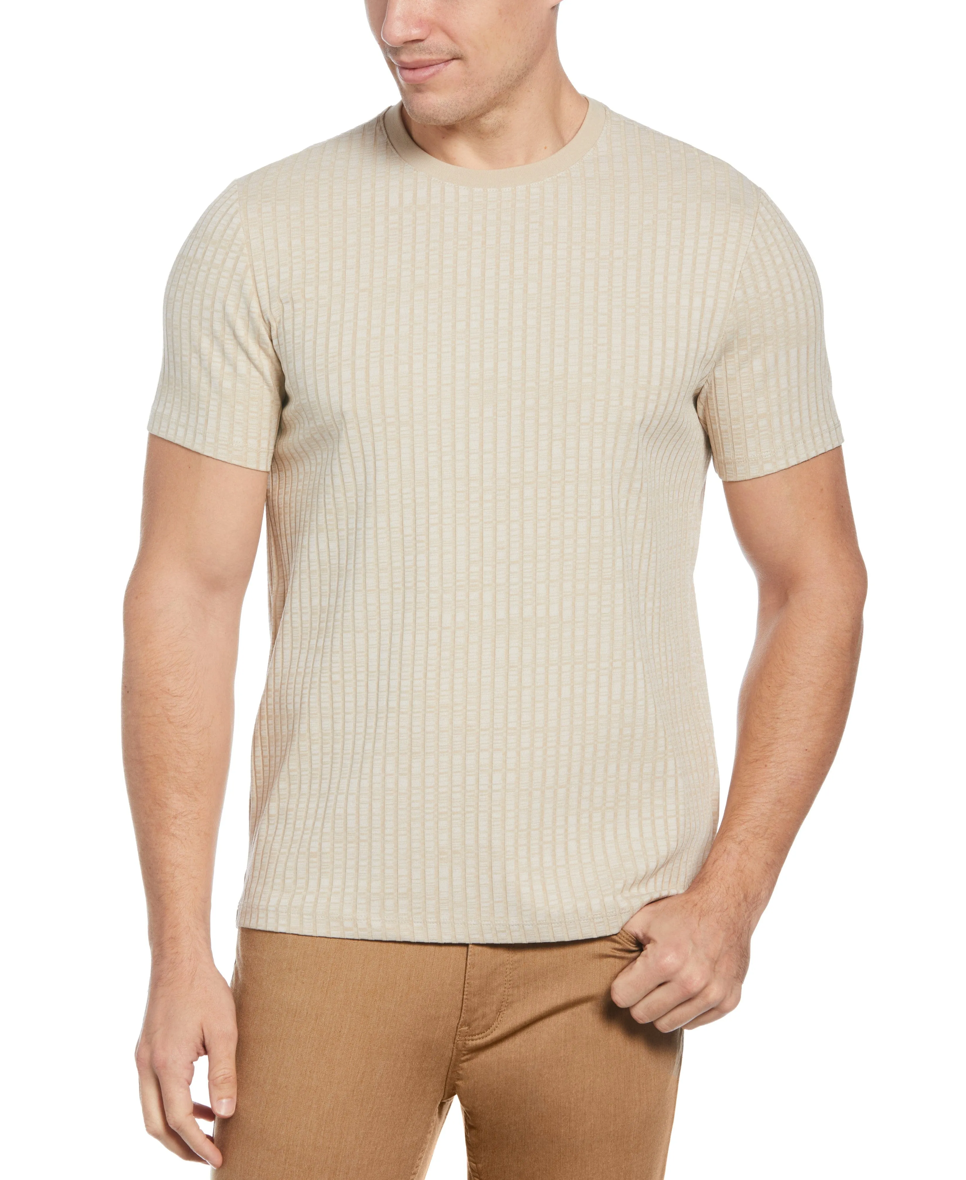 Ribbed Crew Neck Tee sold by Perry Ellis