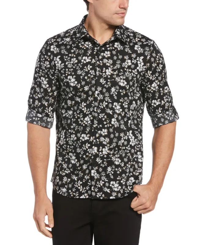 Untucked Water Floral Printed Shirt sold by Perry Ellis