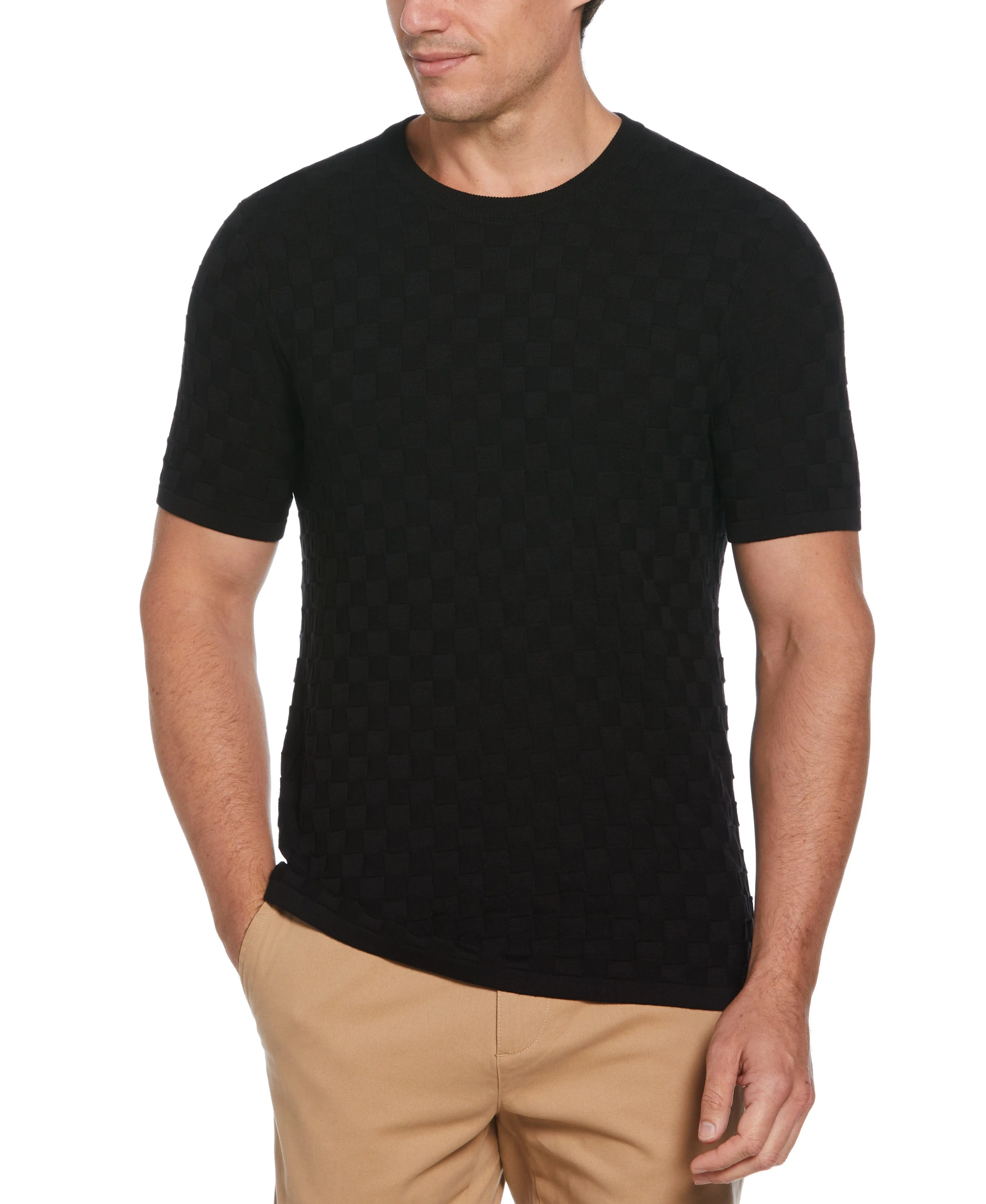 Square Pattern Crew Neck Sweater Tee sold by Perry Ellis