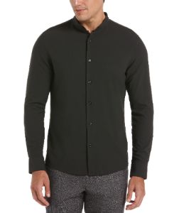 Untucked Solid Suede Twill Shirt sold by Perry Ellis