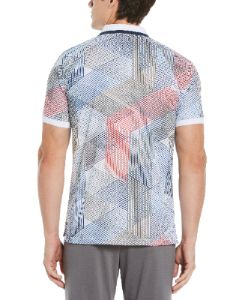 Big & Tall Grid Print Ribbed Collar Polo sold by Perry Ellis