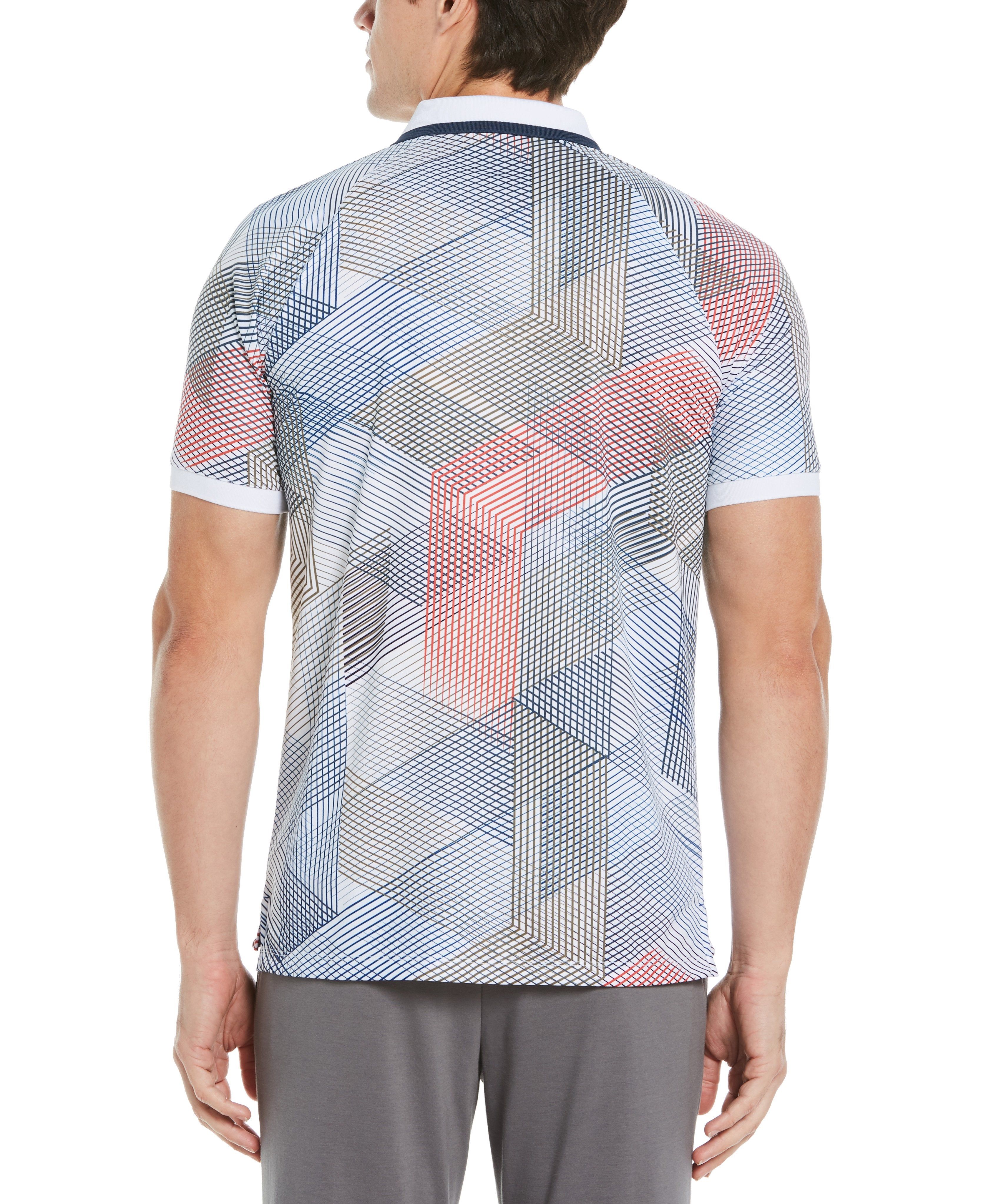 Big & Tall Grid Print Ribbed Collar Polo sold by Perry Ellis product image thumbnail 2