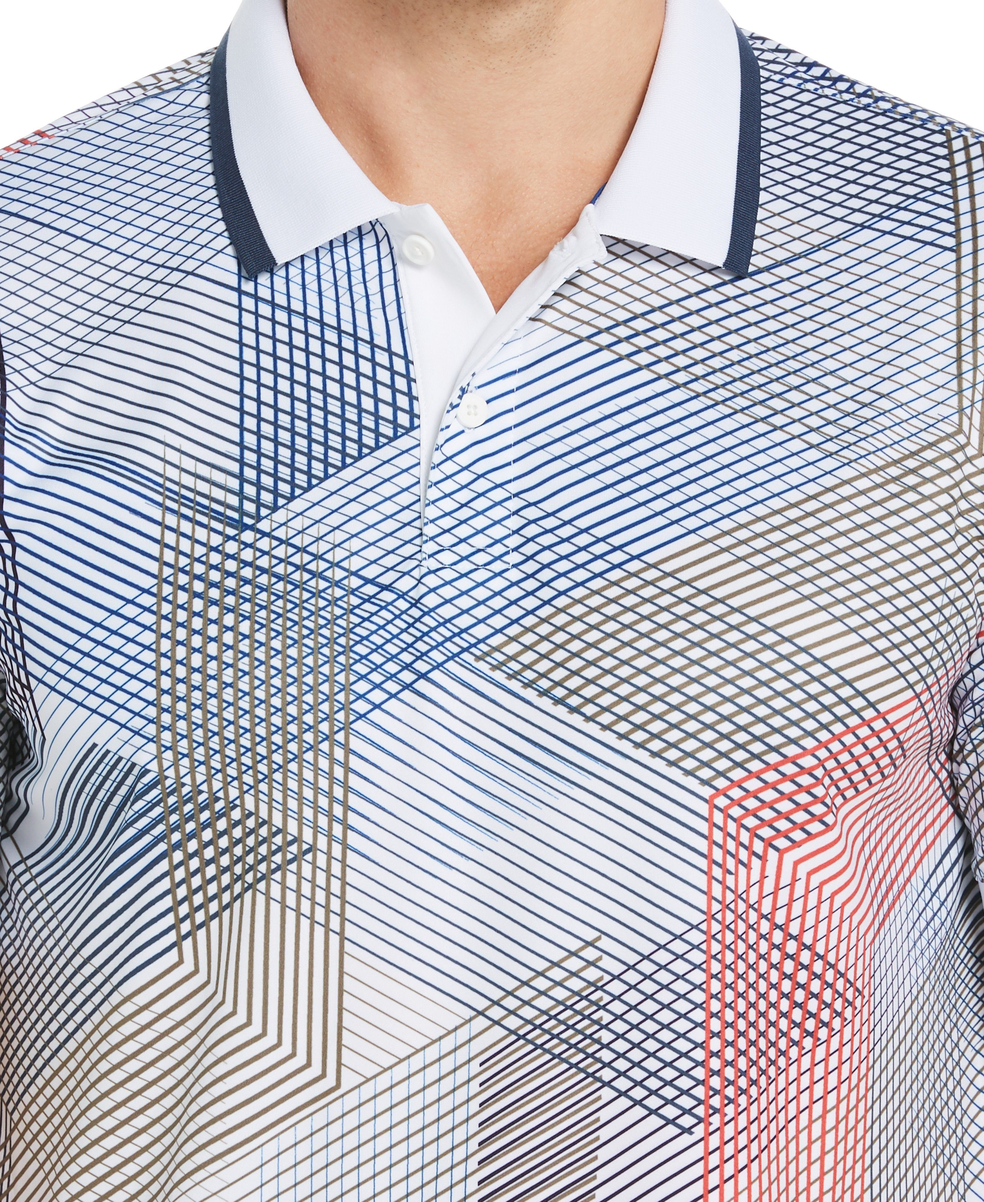 Big & Tall Grid Print Ribbed Collar Polo sold by Perry Ellis product image thumbnail 3