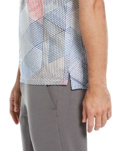 Big & Tall Grid Print Ribbed Collar Polo sold by Perry Ellis
