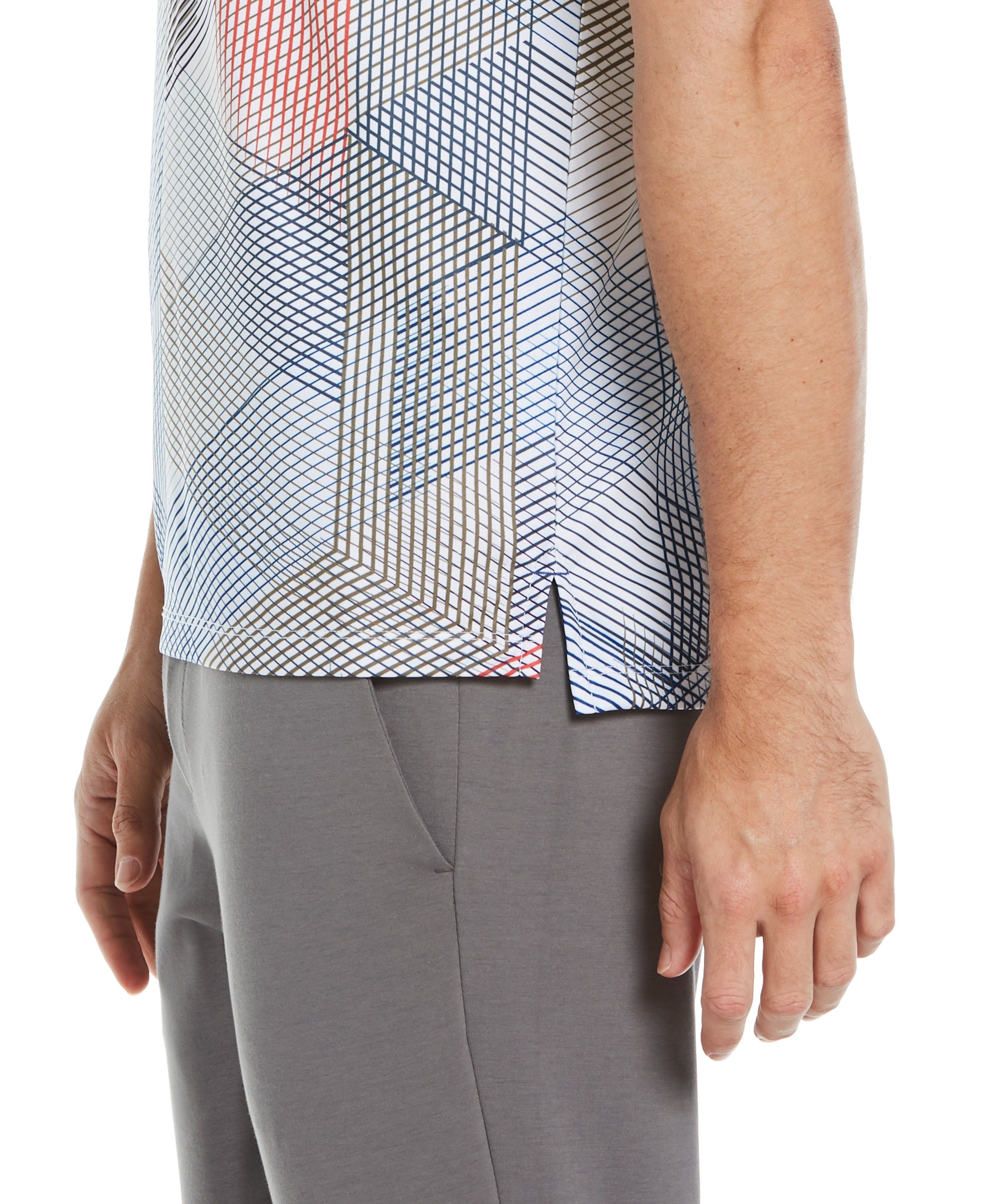 Big & Tall Grid Print Ribbed Collar Polo sold by Perry Ellis product image thumbnail 4